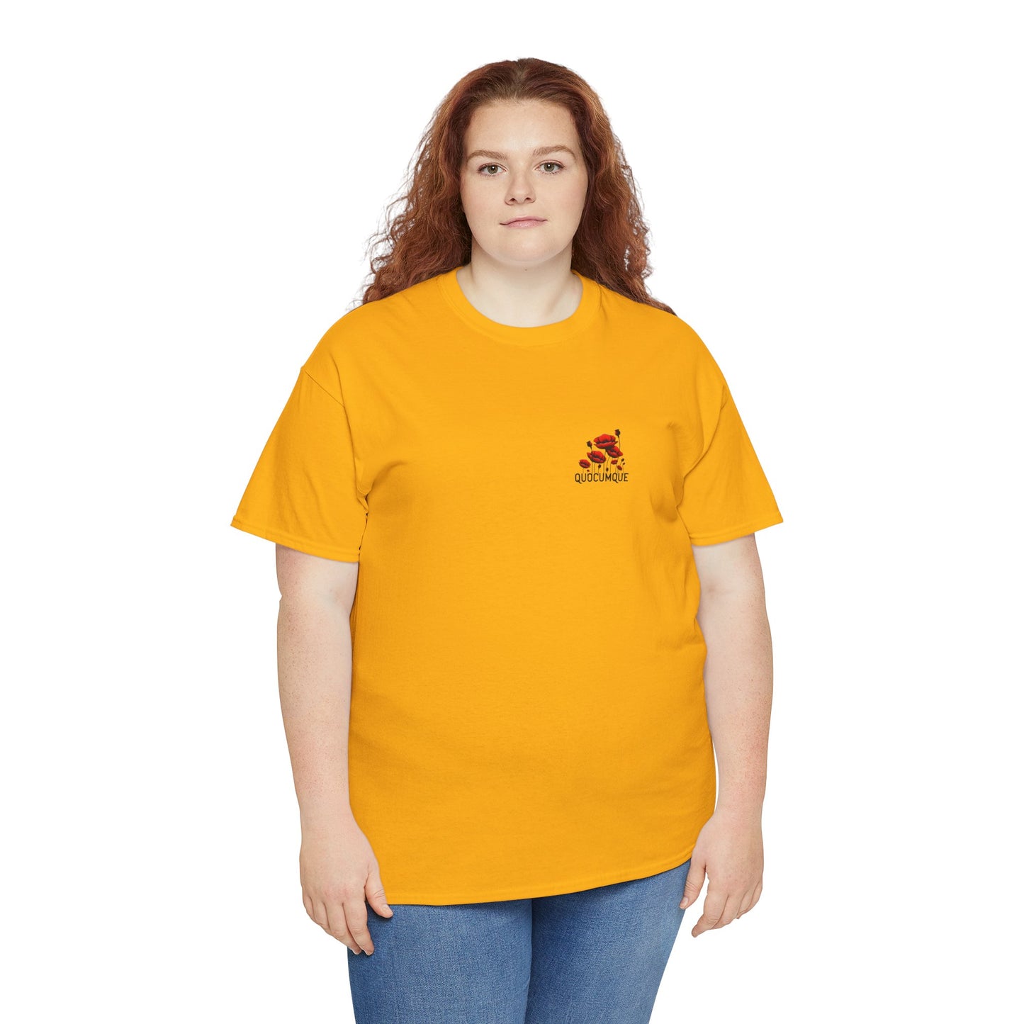 T-shirt Quocumque Coquelicots, Fleurs des Champs, Rouge Eclatant, Confort Coton, Souvenir Unique, Cadeau, Unisexe, Délicatesse, Homme, Femme, Adulte