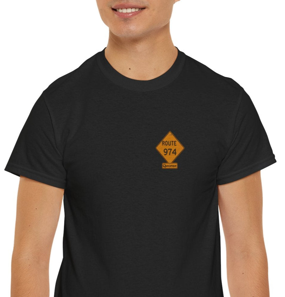 T-shirt "Route 974", Destination île de La Réunion, Confort Coton, Sobre, Elégant, Souvenir Unique, Cadeau, Unisexe, Esprit Voyageur