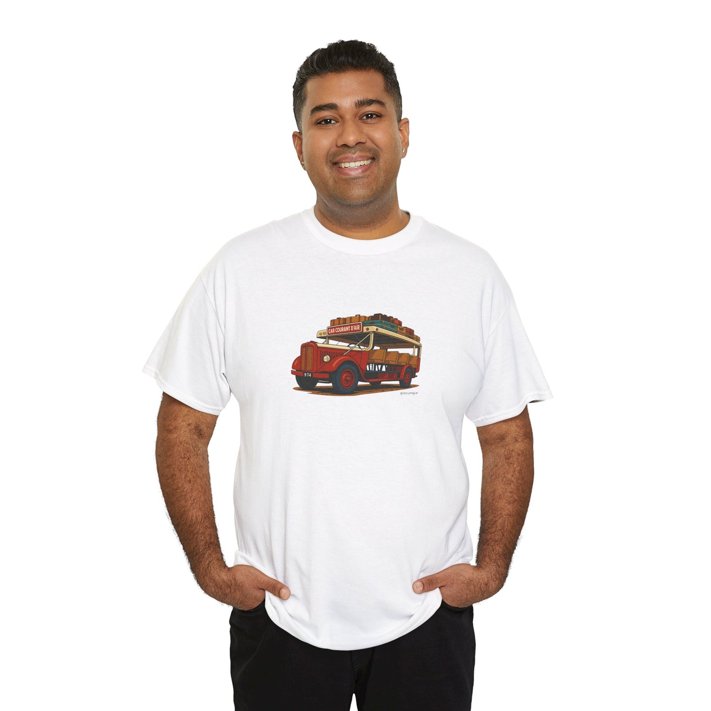 T-shirt "Car Courant d'Air, Exotisme, Destination Île de La Réunion, Confort Coton, Sobre, Elégant, Souvenir Unique, Cadeau, Unisexe, Esprit Voyageur