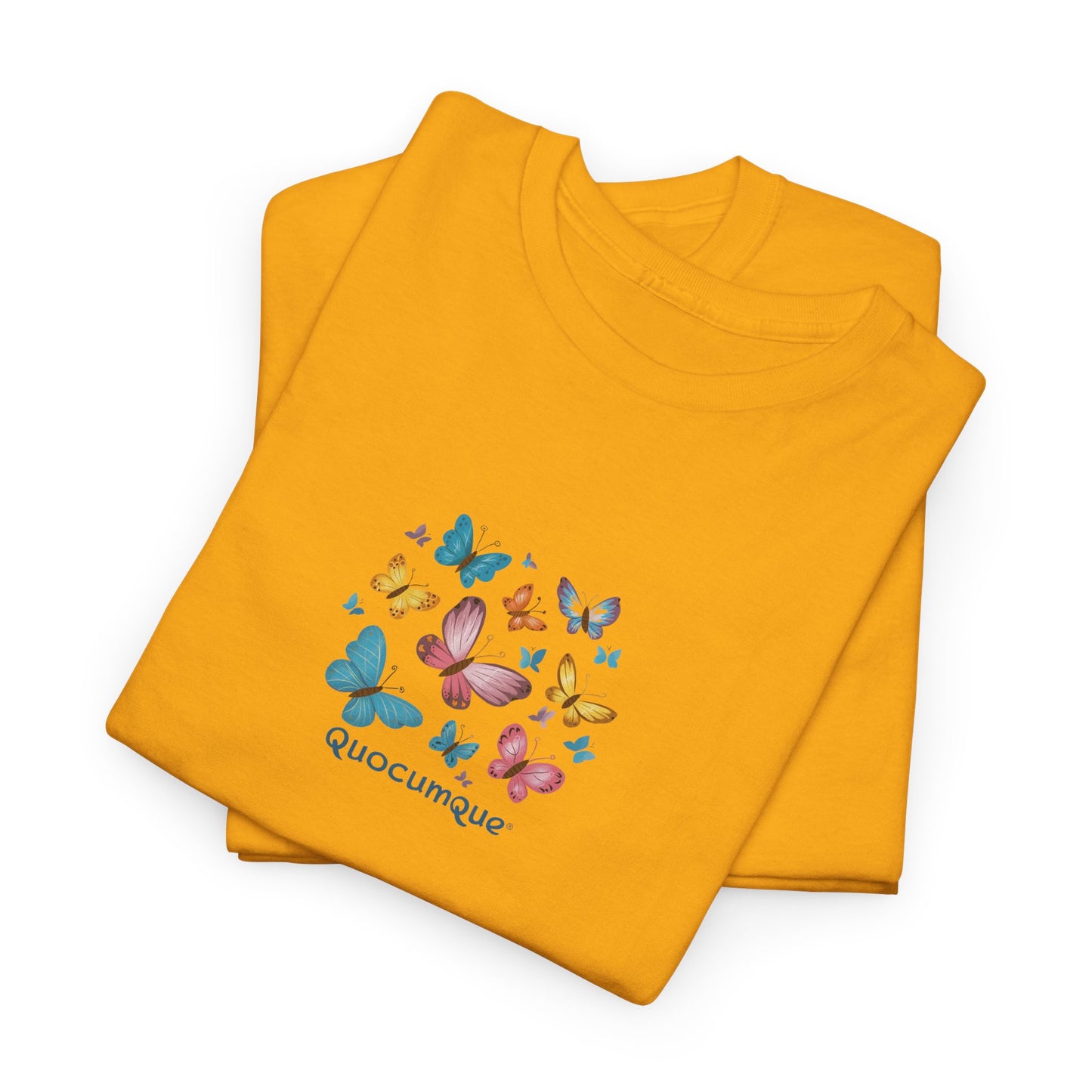 T-shirt Quocumque "Papillons", Légèreté, Les Beaux Jours, Confort Coton, Sobre, Elégant, Souvenir Unique, Cadeau, Unisexe, Esprit Voyageur