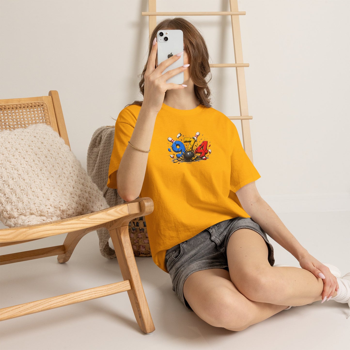 T-shirt " 974 Bowling ", Destination Île de La Réunion, Confort Coton, Sobre, Elégant, Souvenir Unique, Vêtement Adulte, Unisexe, Esprit Voyageur