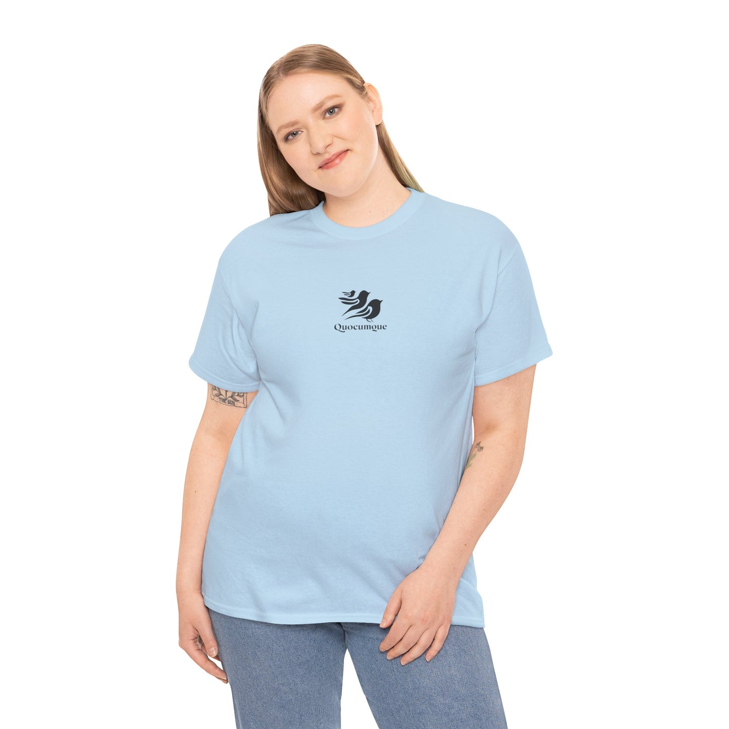 T-shirt Quocumque, Petits Oiseaux, Confort Coton, Sobre, Elégant, Souvenir Unique, Cadeau, Unisexe, Esprit Voyageur, Adulte, Espace