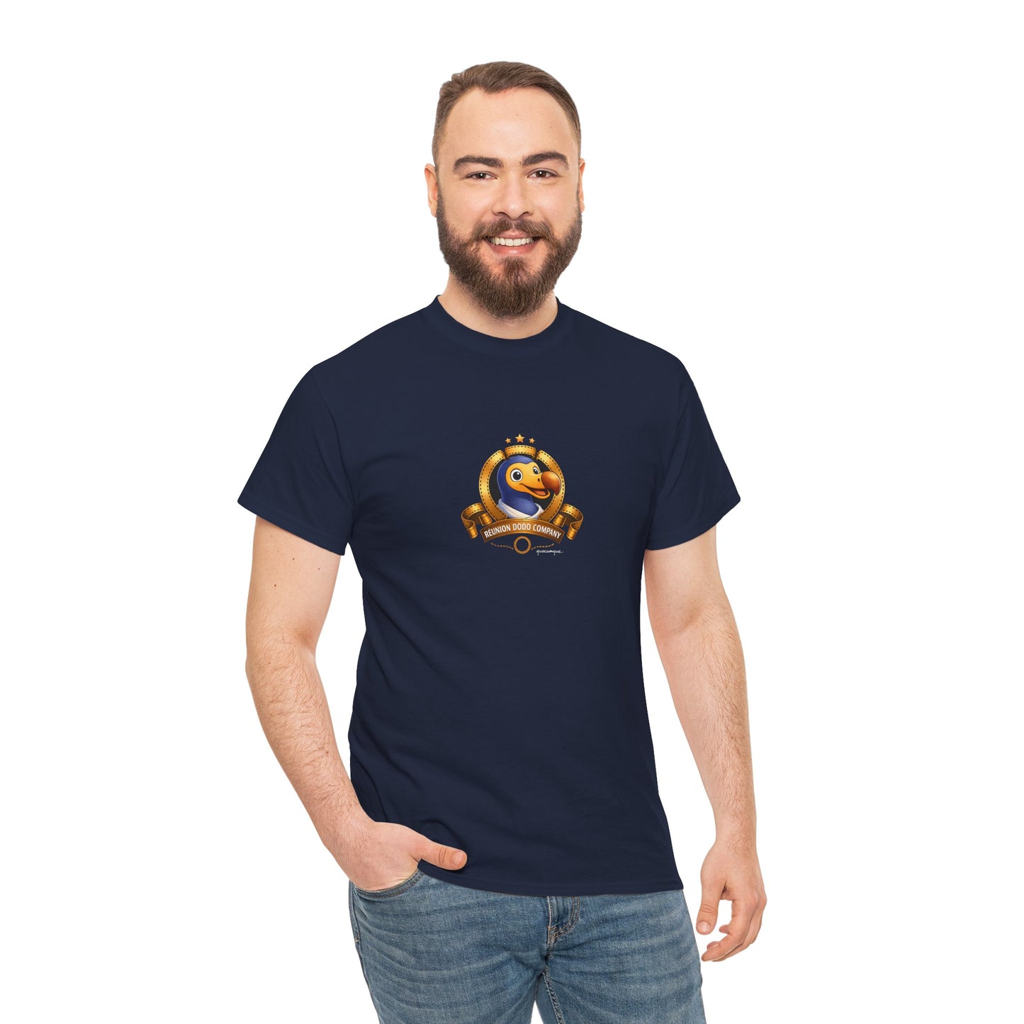 T-shirt Quocumque, " Dodo Cinéma", Île de La Réunion, Confort Coton, Elégant, Souvenir Unique, Cadeau, Unisexe, Esprit Voyageur, Créole, Bourbon