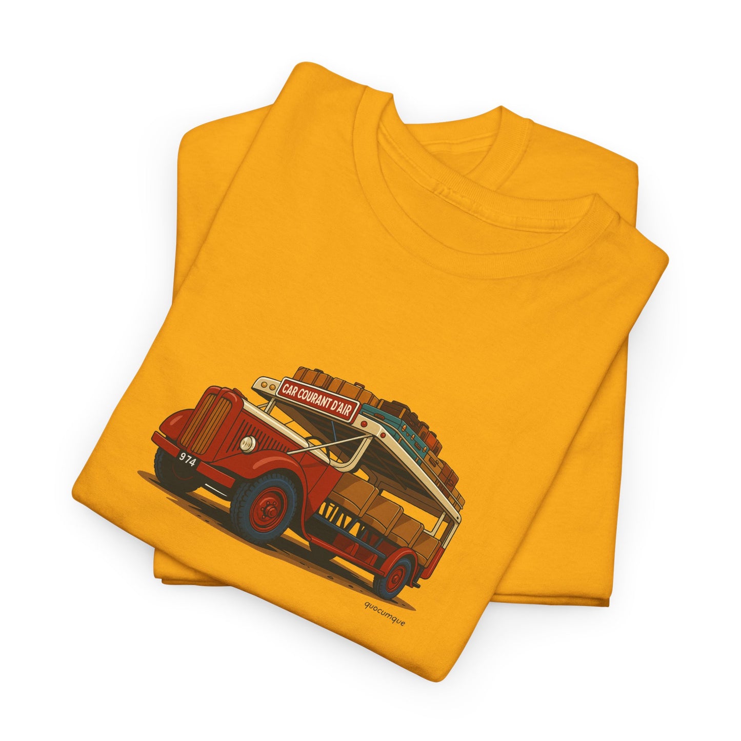 T-shirt "Car Courant d'Air, Exotisme, Destination Île de La Réunion, Confort Coton, Sobre, Elégant, Souvenir Unique, Cadeau, Unisexe, Esprit Voyageur