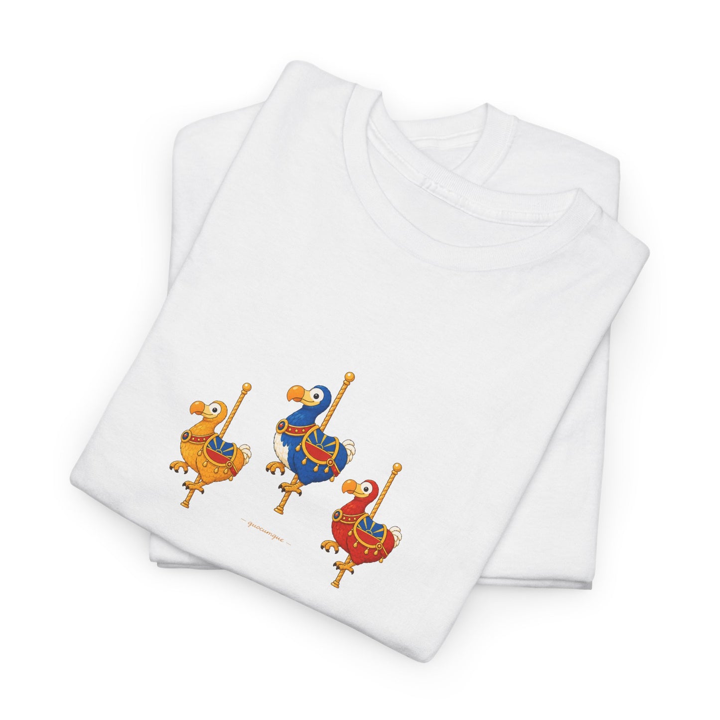 T-shirt Quocumque " Carrousel", Île de La Réunion, Confort Coton, Elégant, Souvenir Unique, Cadeau, Unisexe, Esprit Voyageur, Créole, Bourbon