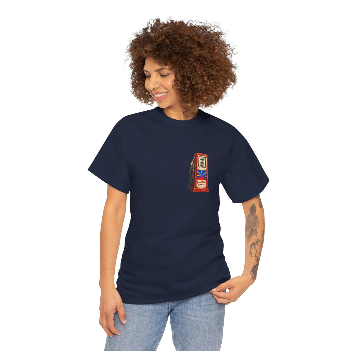 T-shirt Quocumque, "Station Essence", Discret, Île de La Réunion, Confort Coton, Elégant, Souvenir Unique, Cadeau, Unisexe, Esprit Voyageur, Créole, Bourbon