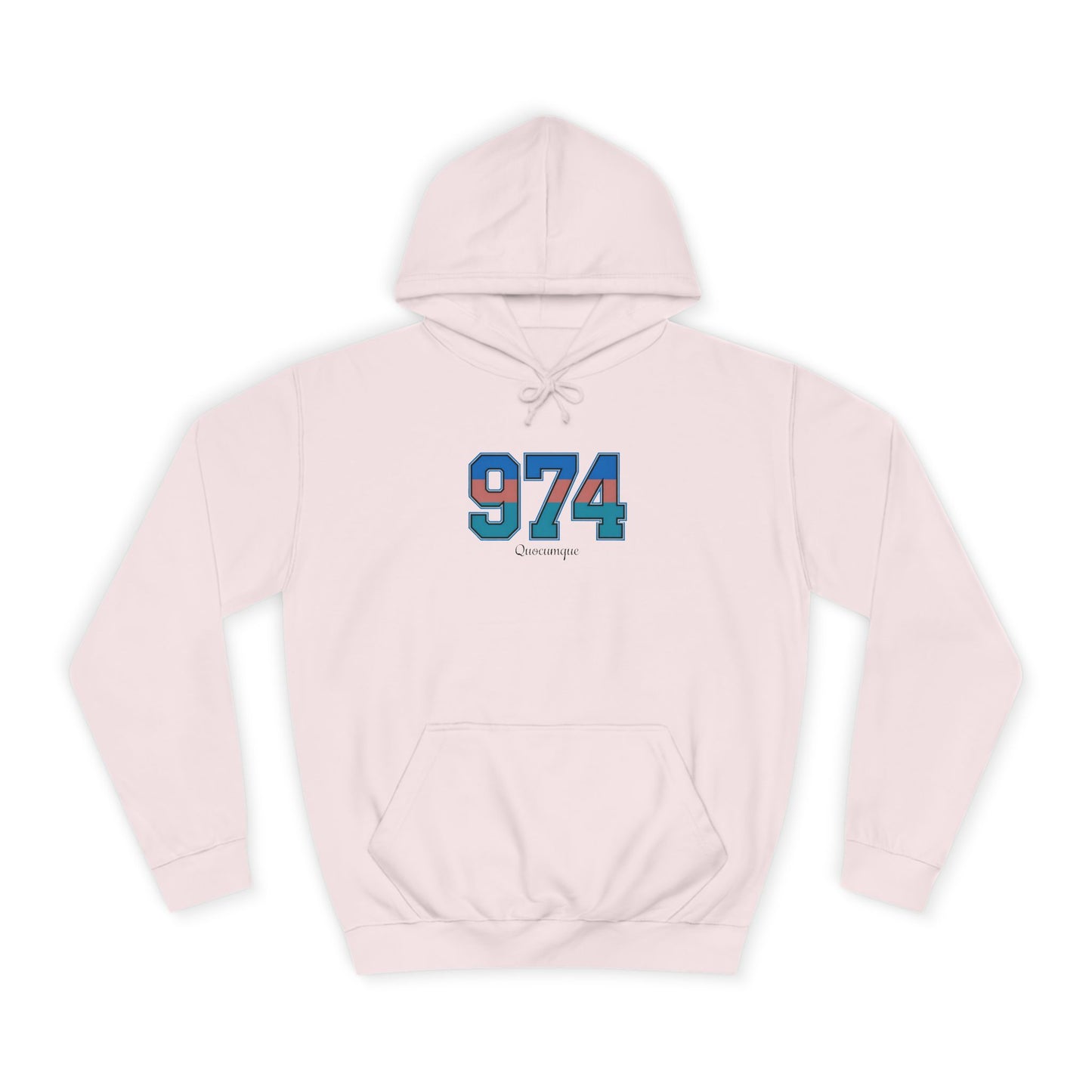 Sweat à Capuche "974" pour Adulte, Hoodie, Unisexe, Élégance, Sobriété, Homme, Femme, Indicatif Réunion, Drapeau Local