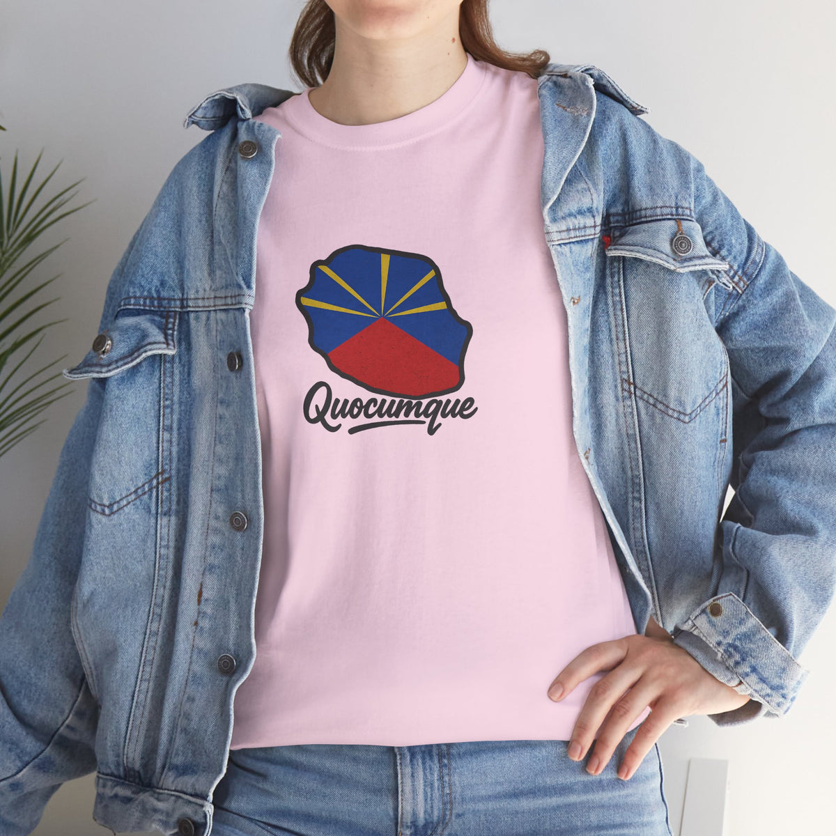 T-shirt "Drapeau Pays", Exotisme, Destination Île de La Réunion, Confort Coton, Sobre, Elégant, Souvenir Unique, Cadeau, Unisexe, Esprit Voyageur