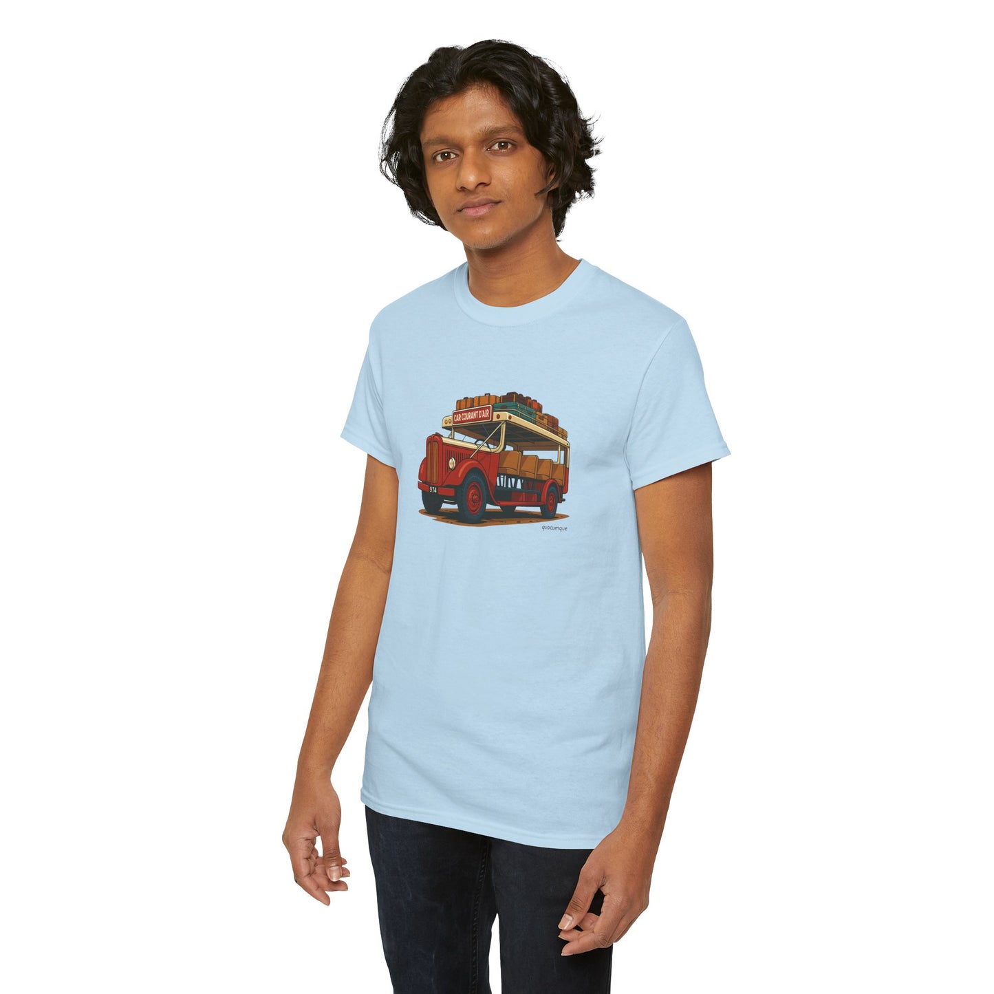 T-shirt "Car Courant d'Air, Exotisme, Destination Île de La Réunion, Confort Coton, Sobre, Elégant, Souvenir Unique, Cadeau, Unisexe, Esprit Voyageur