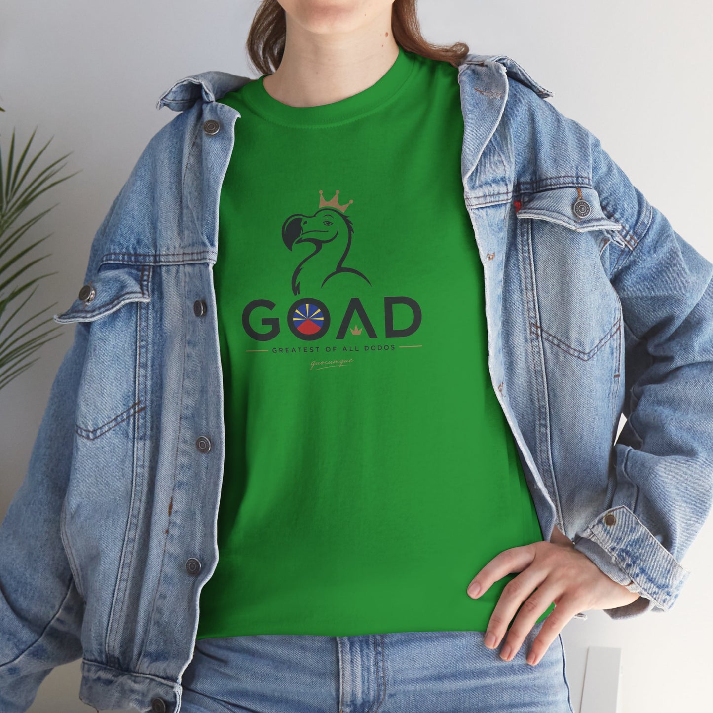 T-shirt "GOAD ", Greatest Of All Dodos, Île de La Réunion", Confort Coton, Sobre, Elégant, Souvenir Unique, Cadeau, Unisexe, Esprit Voyageur