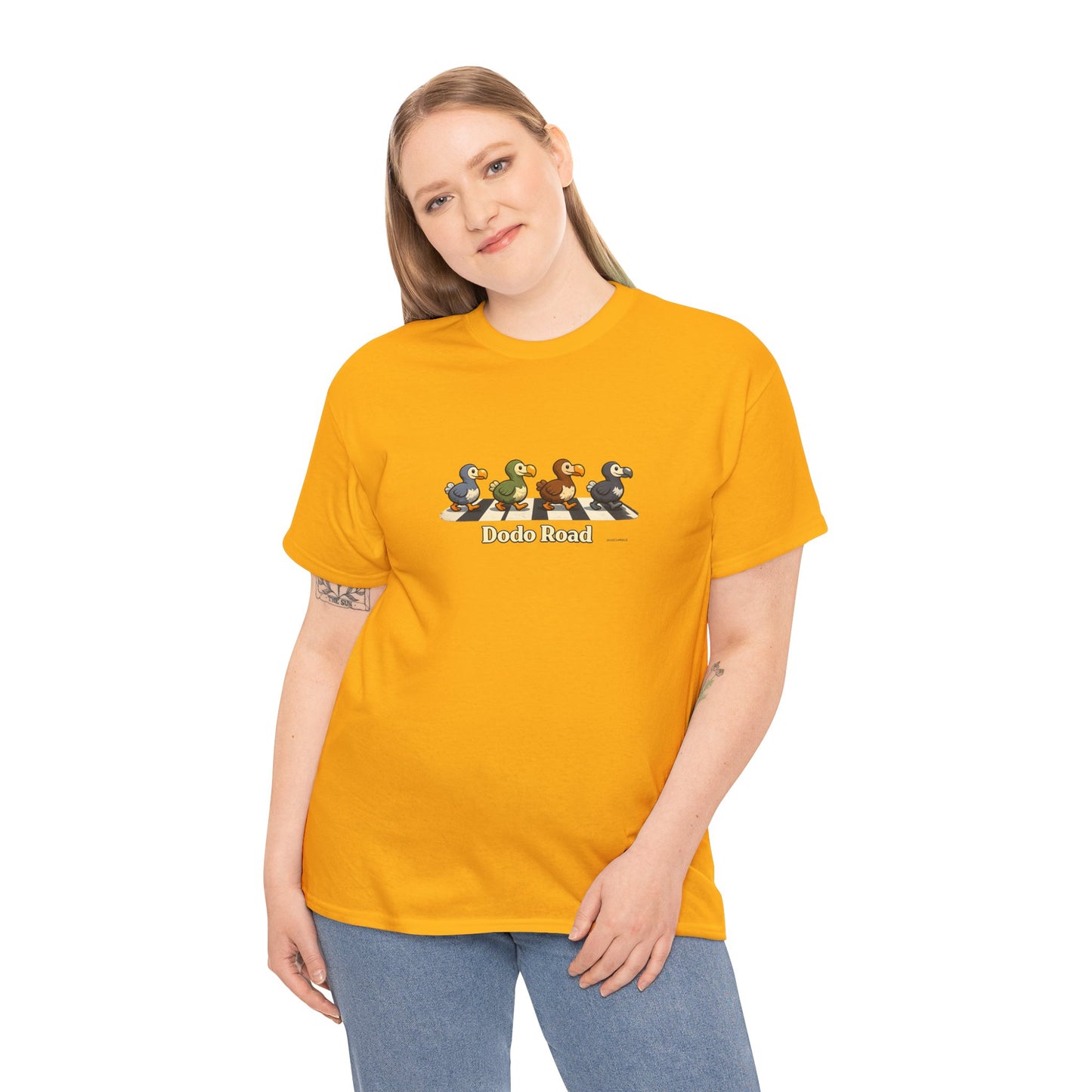 T-shirt "Dodo Road", Île de La Réunion", Confort Coton, Sobre, Elégant, Souvenir Unique, Cadeau, Unisexe, Esprit Voyageur