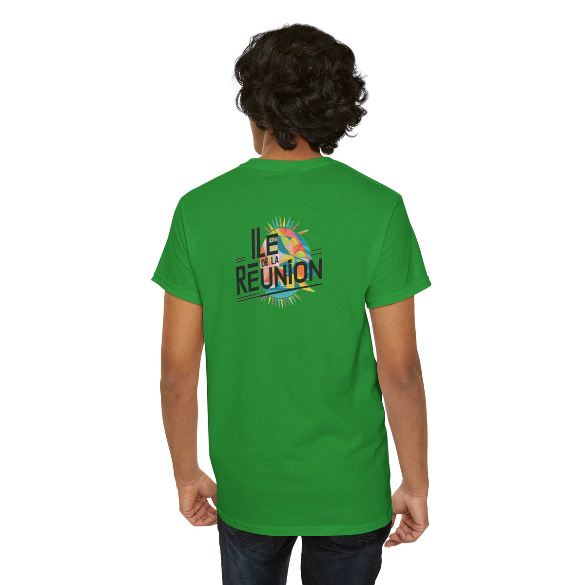 T-shirt "Île de La Réunion", Confort Coton, Sobre, Elégant, Souvenir Unique, Cadeau, Unisexe, Esprit Voyageur, Adulte