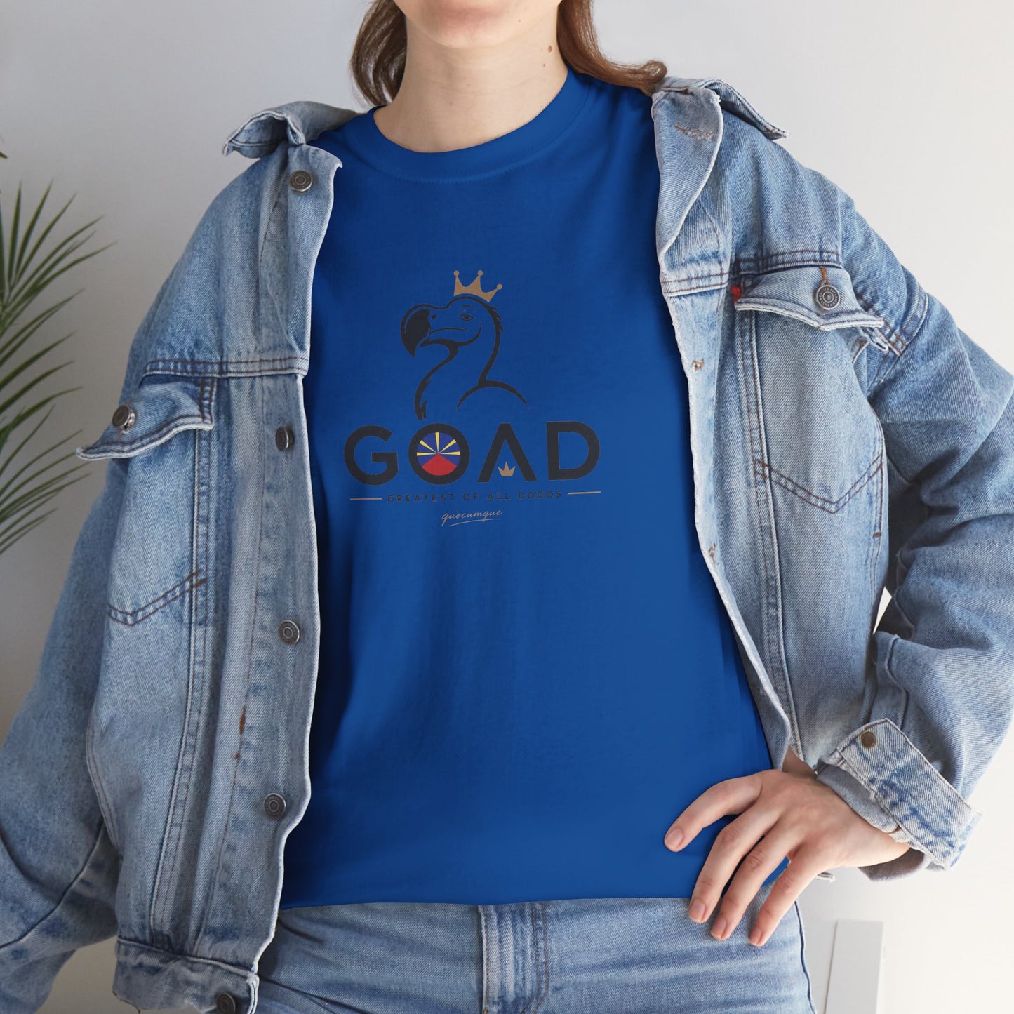 T-shirt "GOAD ", Greatest Of All Dodos, Île de La Réunion", Confort Coton, Sobre, Elégant, Souvenir Unique, Cadeau, Unisexe, Esprit Voyageur