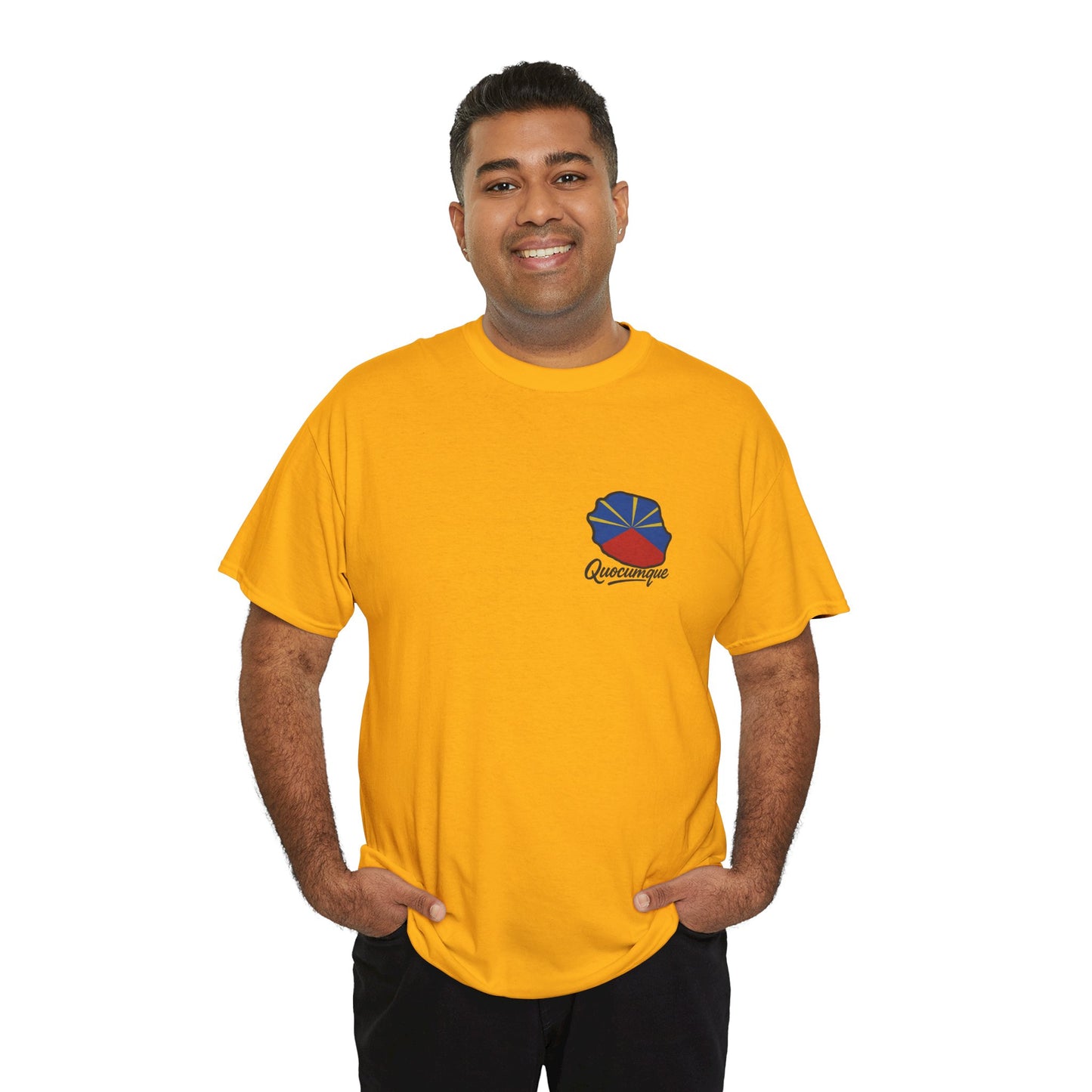 T-shirt "Drapeau Pays", Exotisme, Destination Île de La Réunion, Confort Coton, Sobre, Elégant, Souvenir Unique, Cadeau, Unisexe, Esprit Voyageur