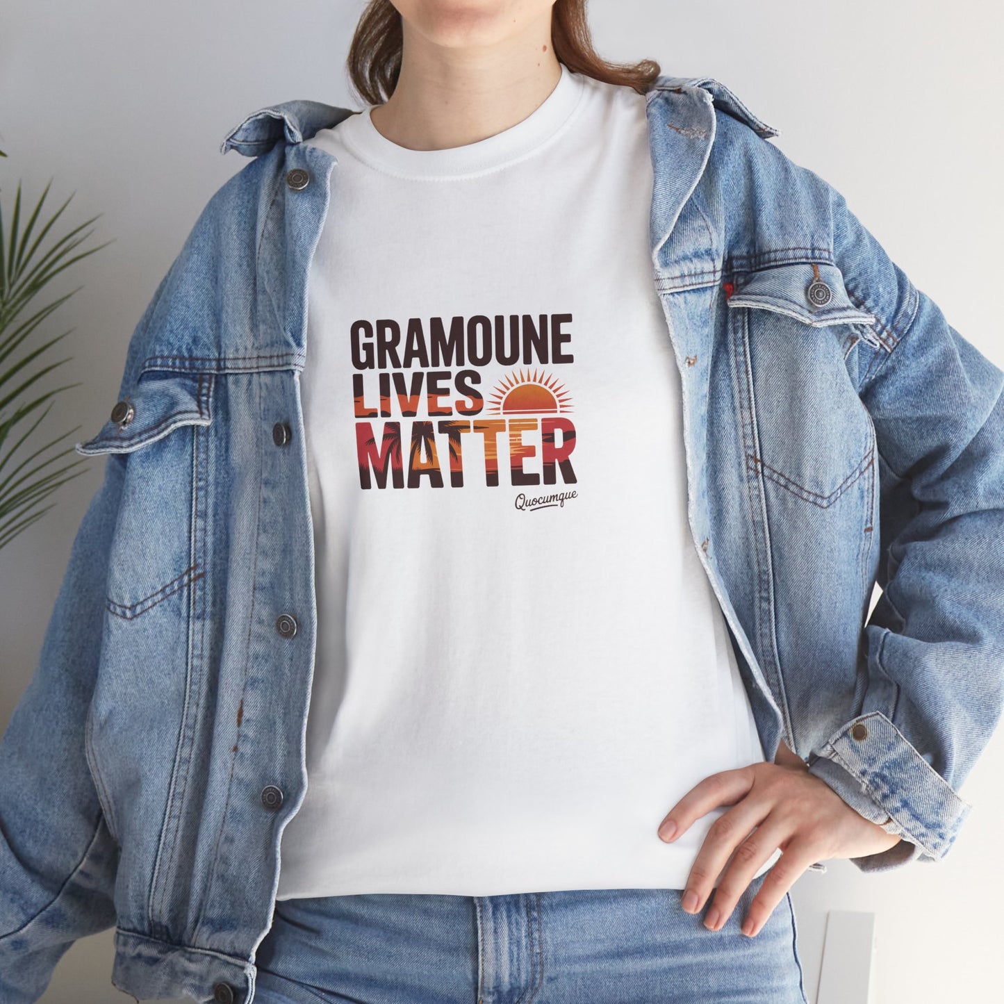 T-shirt "Gramoune", Île de La Réunion, Confort Coton, Sobre, Elégant, Souvenir Unique, Cadeau, Unisexe, Esprit Voyageur