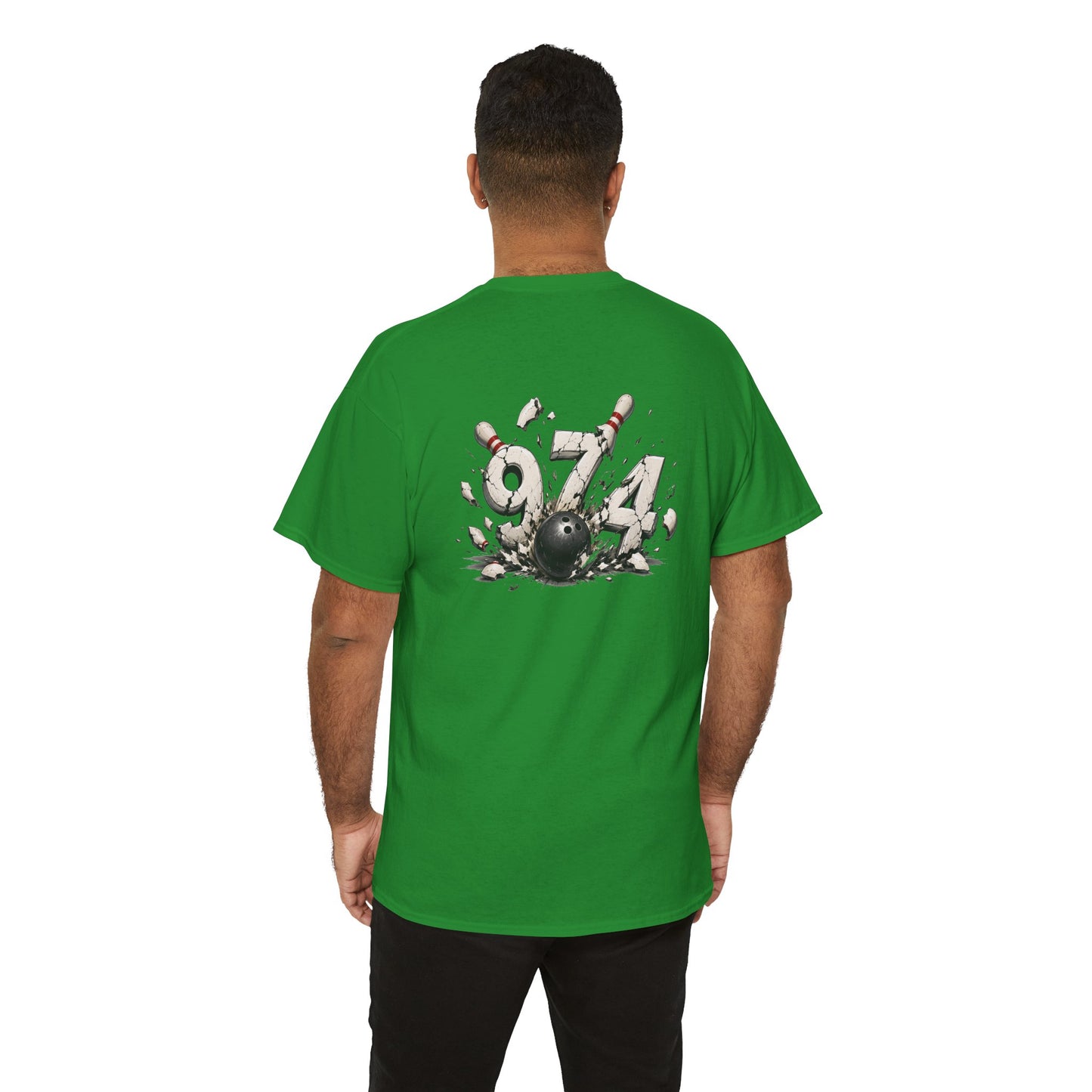 T-shirt " 974 Bowling", Destination Île de La Réunion, Confort Coton, Sobre, Elégant, Souvenir Unique, Vêtement Adulte, Unisexe, Esprit Voyageur