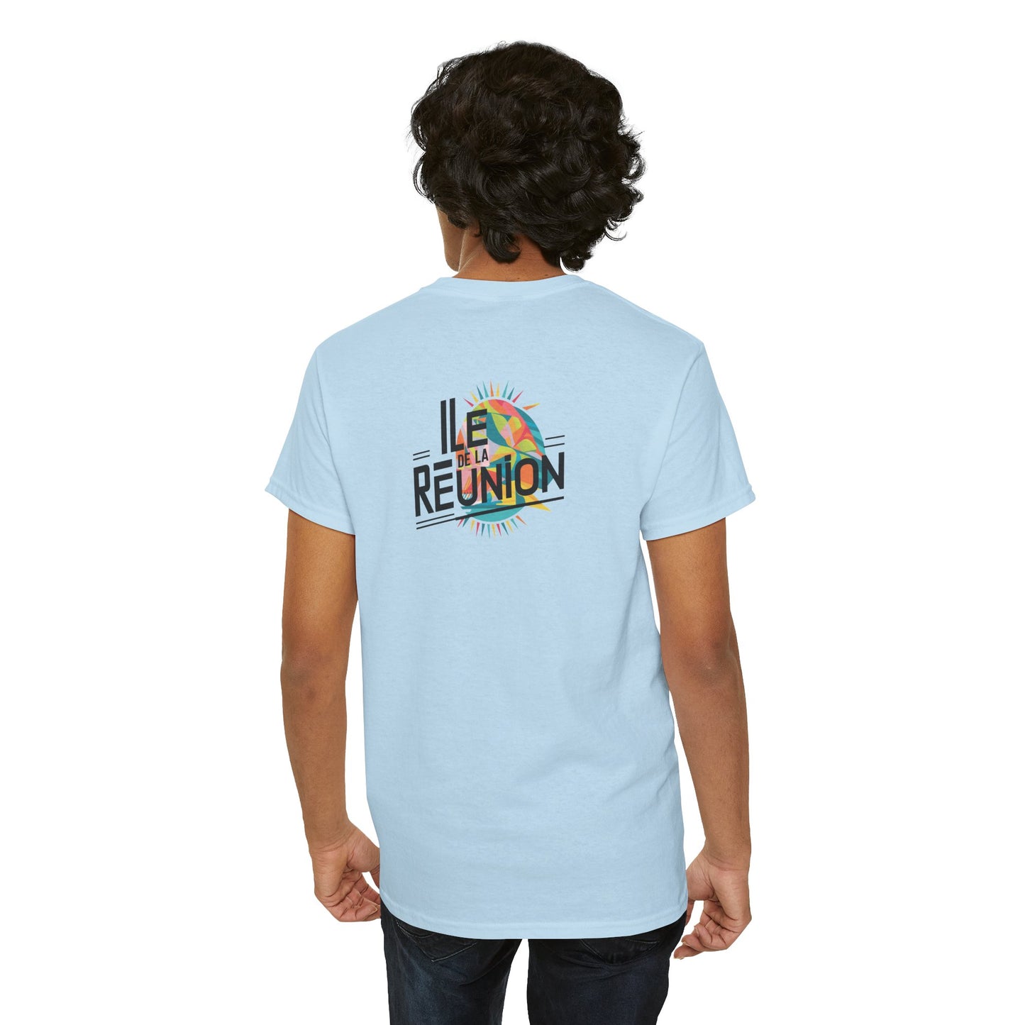 T-shirt "Île de La Réunion", Confort Coton, Sobre, Elégant, Souvenir Unique, Cadeau, Unisexe, Esprit Voyageur, Adulte