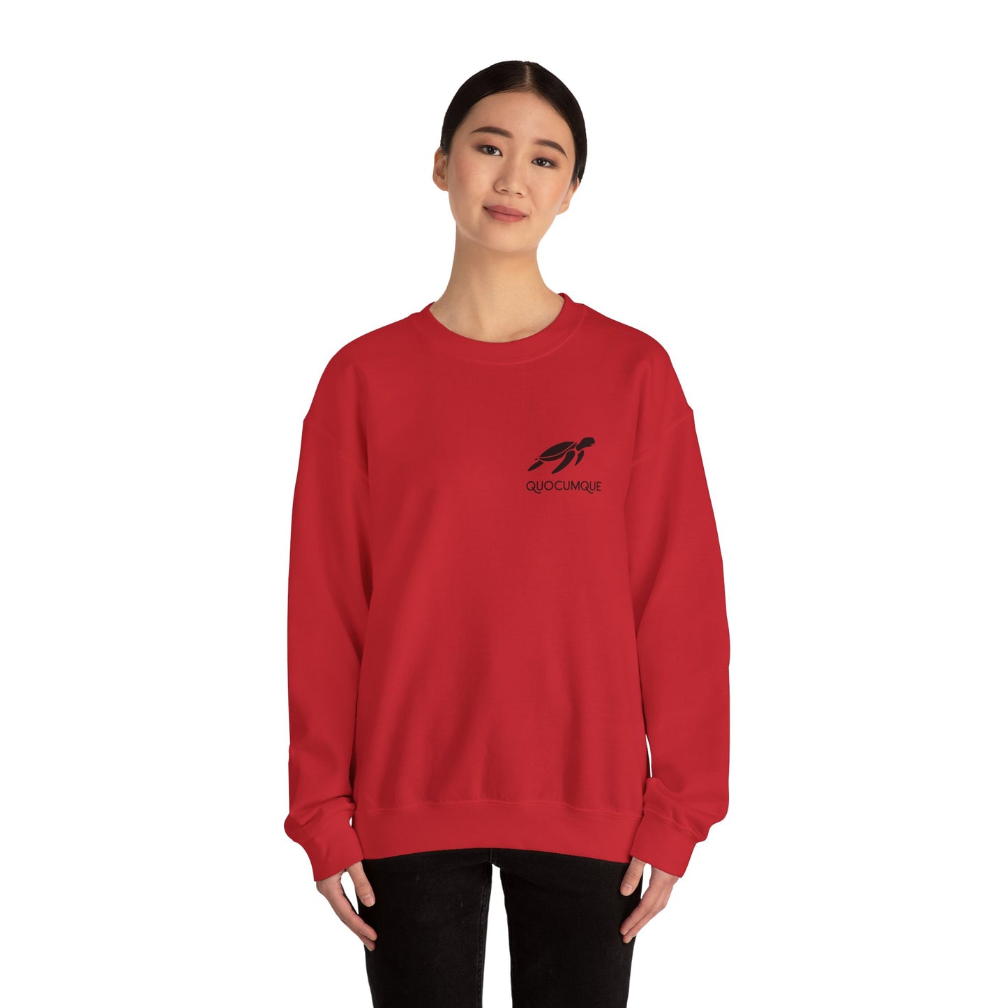 Sweat-Shirt Quocumque "Tortue Marine", Destination l'Île De La Réunion, Adulte, Homme, Femme, Sportive, Sportif, Décontracté, Élégant, Classique, Mer