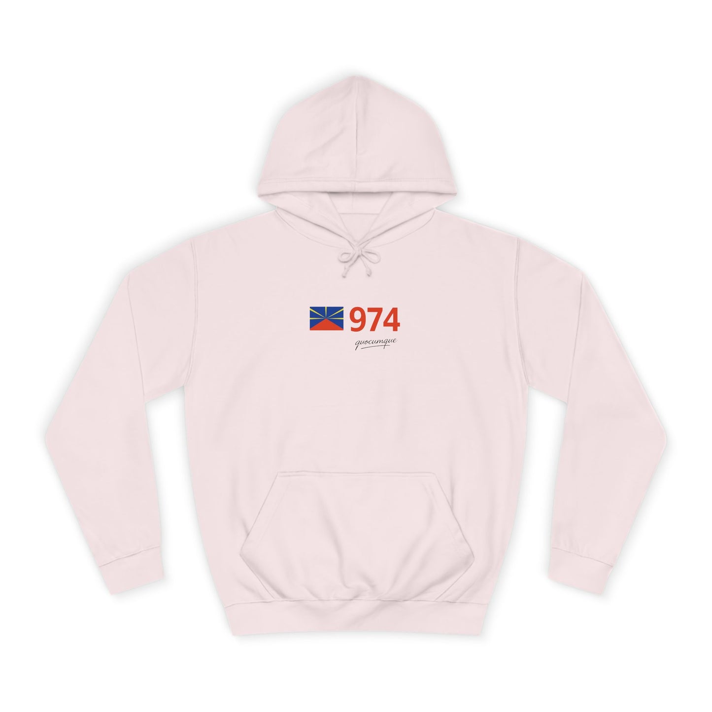 Sweat à Capuche "974 drapeau" pour Adulte, Hoodie, Unisexe, Élégance, Sobriété, Homme, Femme, Indicatif Réunion, Drapeau Local