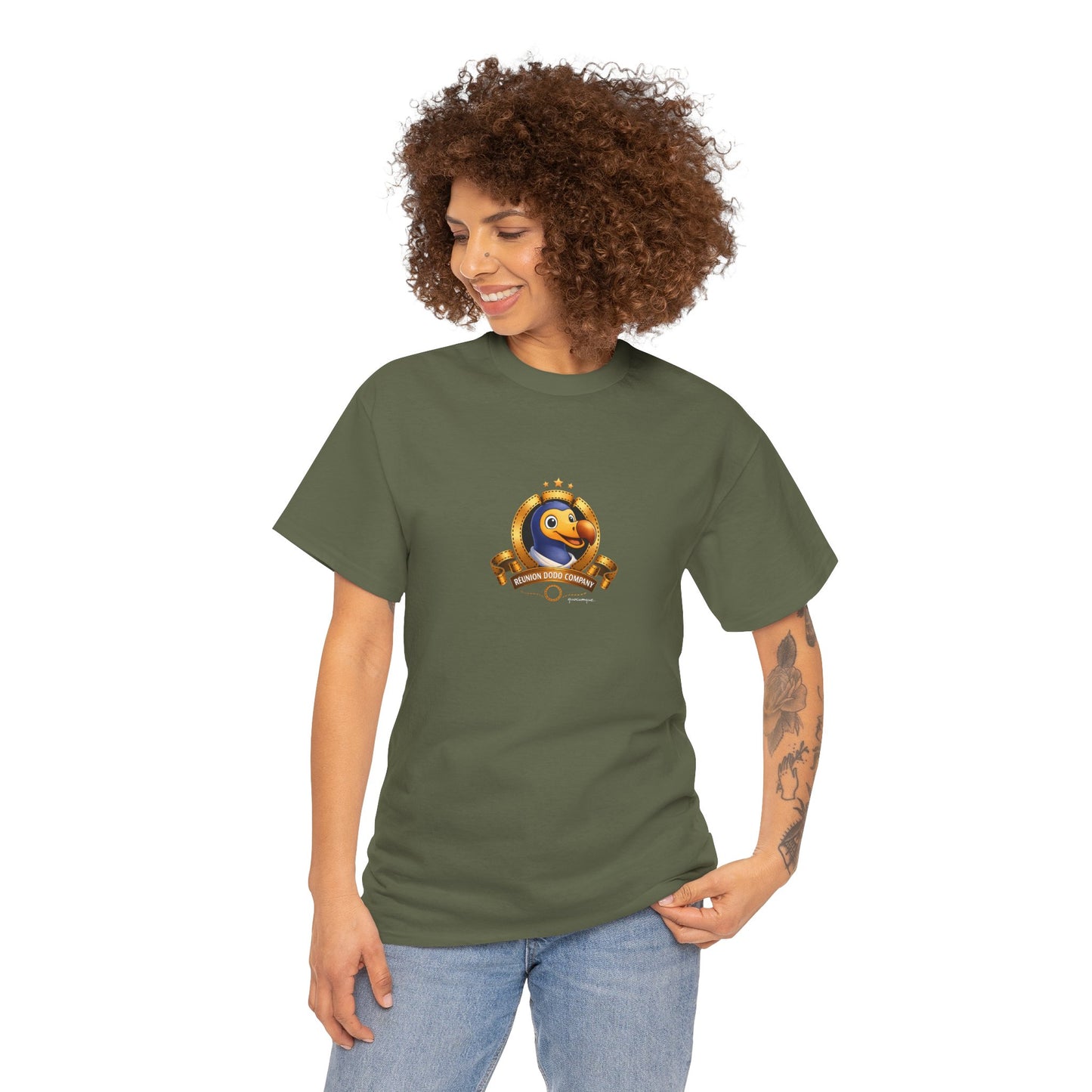 T-shirt Quocumque, " Dodo Cinéma", Île de La Réunion, Confort Coton, Elégant, Souvenir Unique, Cadeau, Unisexe, Esprit Voyageur, Créole, Bourbon