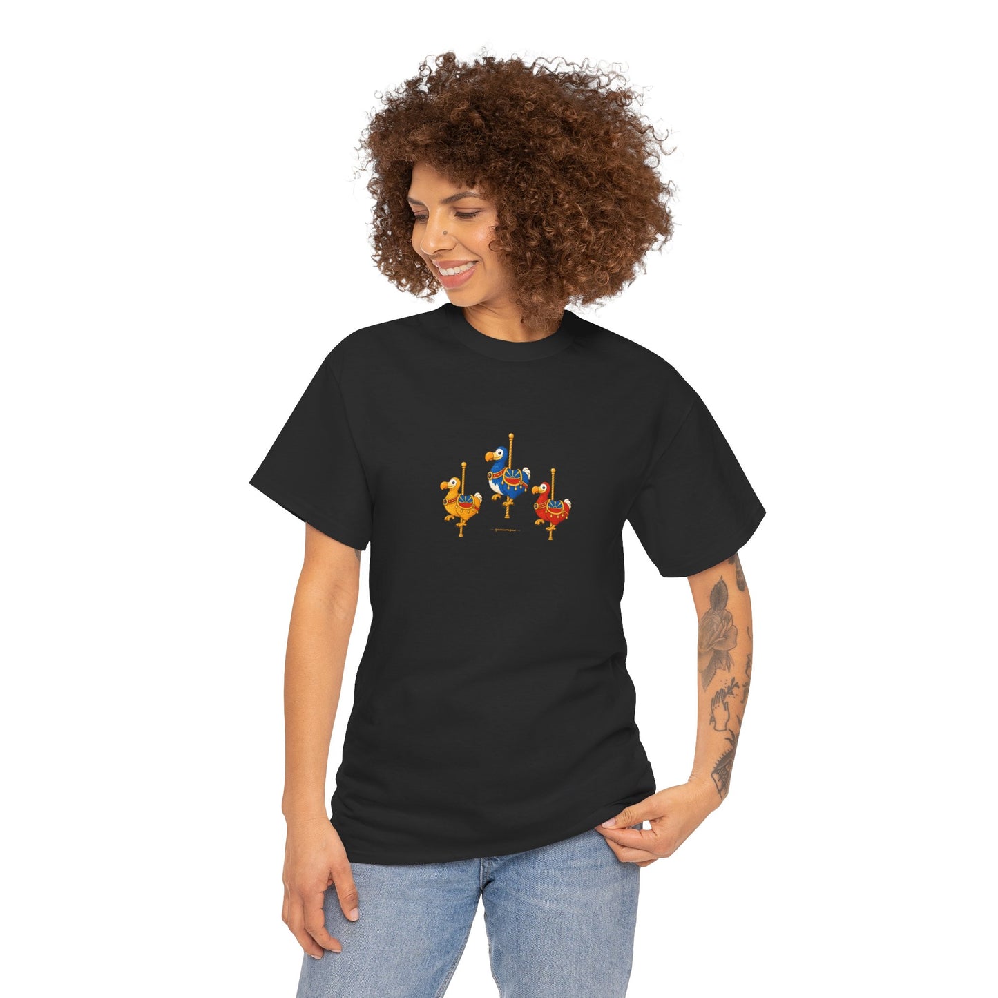T-shirt Quocumque " Carrousel", Île de La Réunion, Confort Coton, Elégant, Souvenir Unique, Cadeau, Unisexe, Esprit Voyageur, Créole, Bourbon