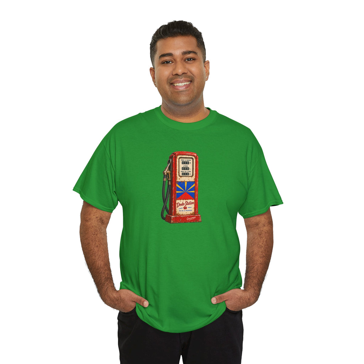 T-shirt Quocumque, "Station Essence", Île de La Réunion, Confort Coton, Elégant, Souvenir Unique, Cadeau, Unisexe, Esprit Voyageur, Créole, Bourbon