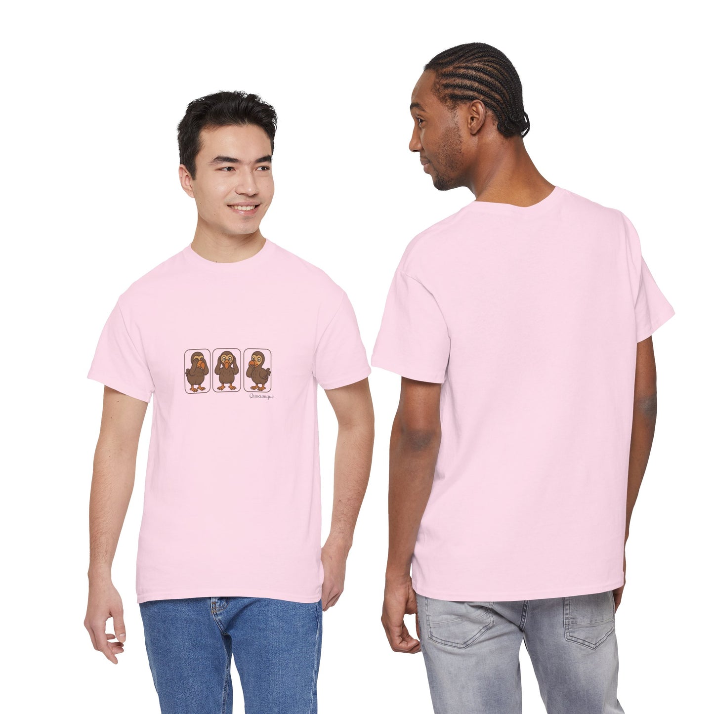 T-shirt Quocumque, "3 Dodos de la Sagesse", Confort, Souvenir Unique, Cadeau, Unisexe, Délicatesse, Homme, Femme, Adulte, Sportif, Liberté, Détente