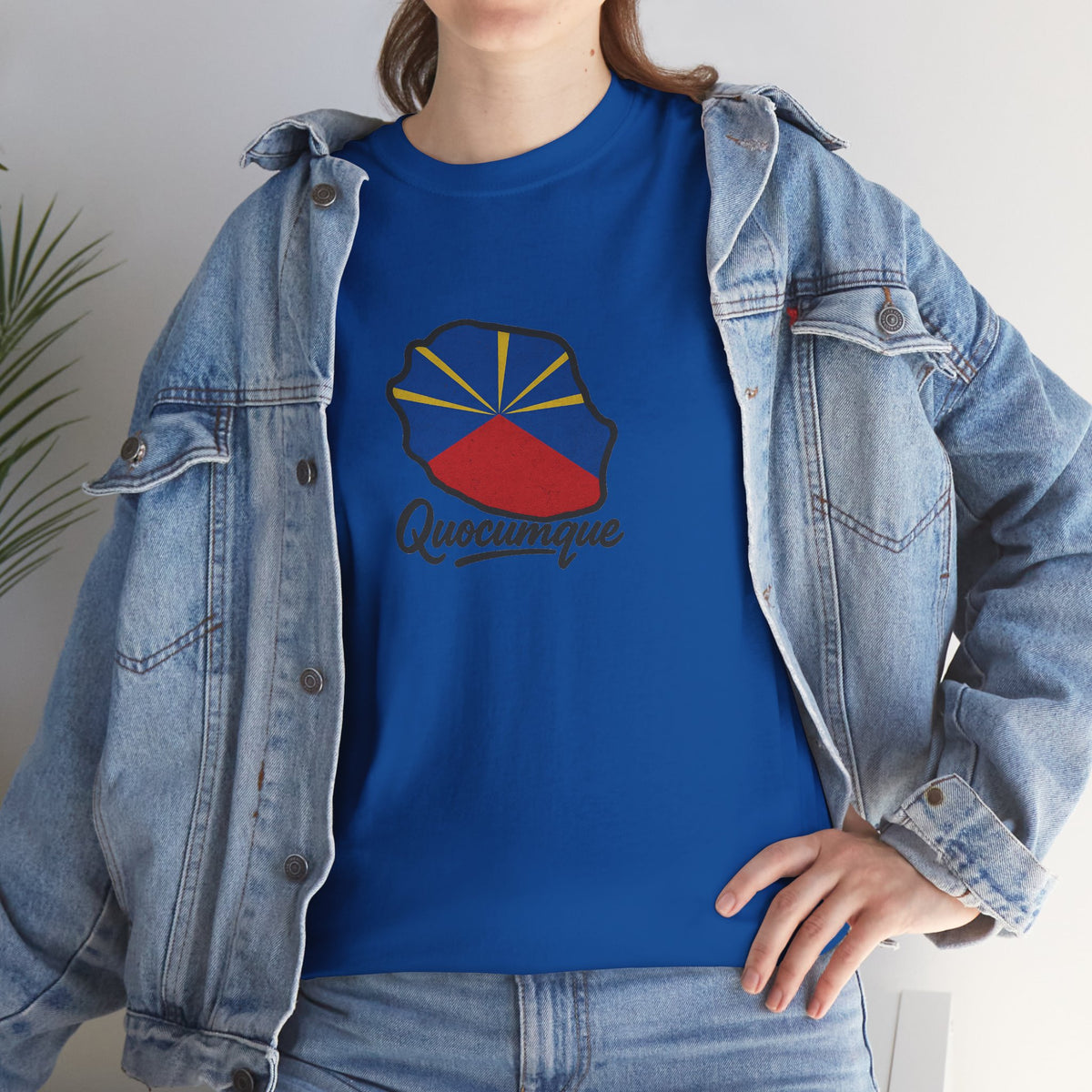 T-shirt "Drapeau Pays", Exotisme, Destination Île de La Réunion, Confort Coton, Sobre, Elégant, Souvenir Unique, Cadeau, Unisexe, Esprit Voyageur