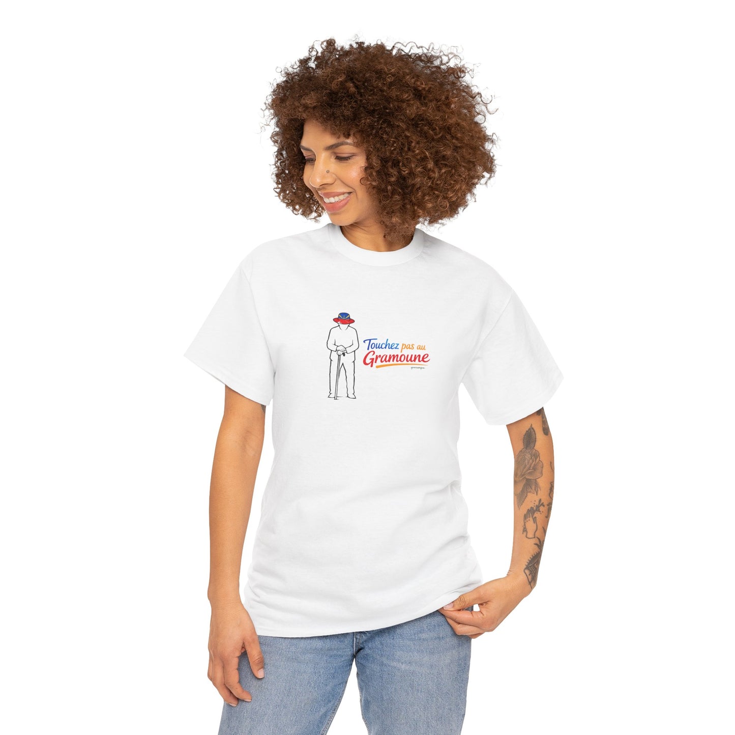 T-shirt "Gramoune", Île de La Réunion, Confort Coton, Sobre, Elégant, Souvenir Unique, Cadeau, Unisexe, Esprit Voyageur
