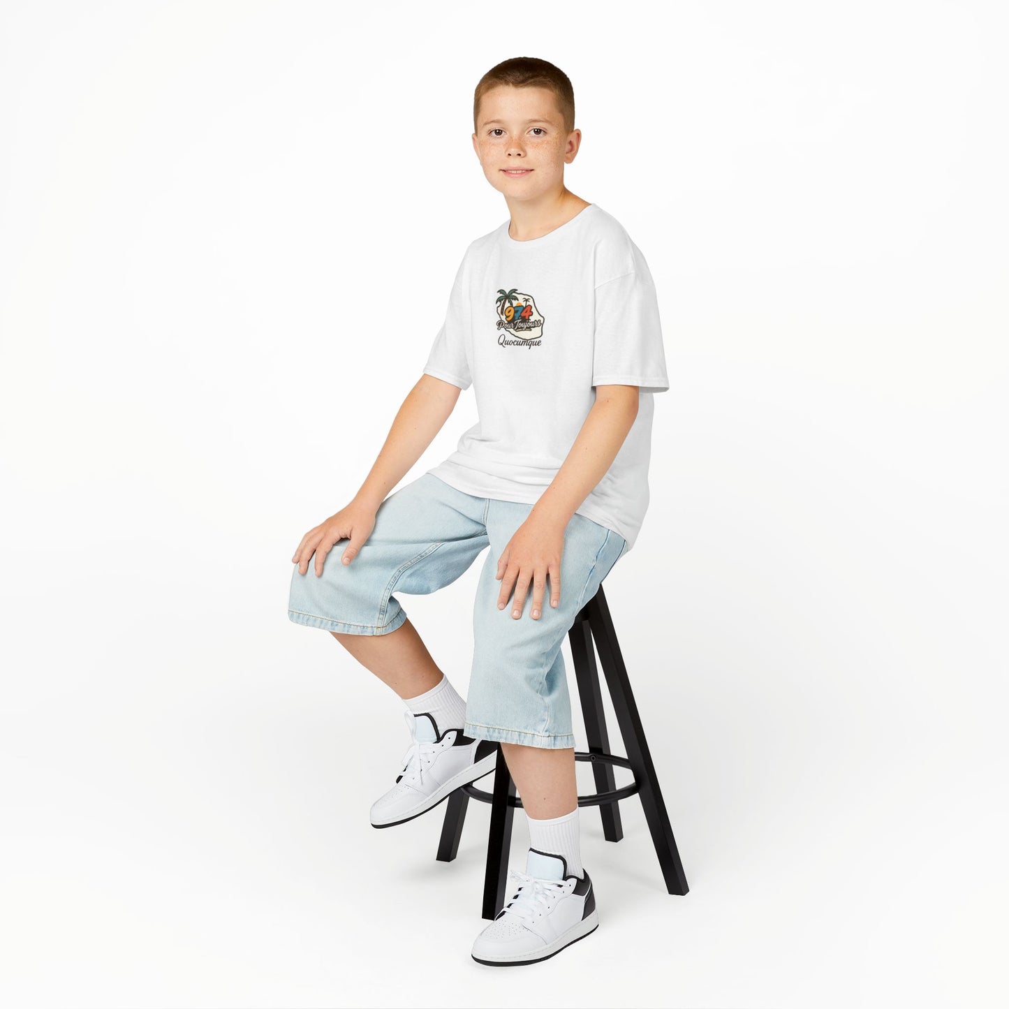 T-shirt "974 Pour Toujours", Île de La Réunion, Douceur Coton, Pour les enfants de 5-6 ans( Taille XS), Pour les 7-8 ans( taille S), Pour les 9-10 ans( taille M), Pour les 11-12 ans( taille L), Pour les 13-14 ans( taille XLS)