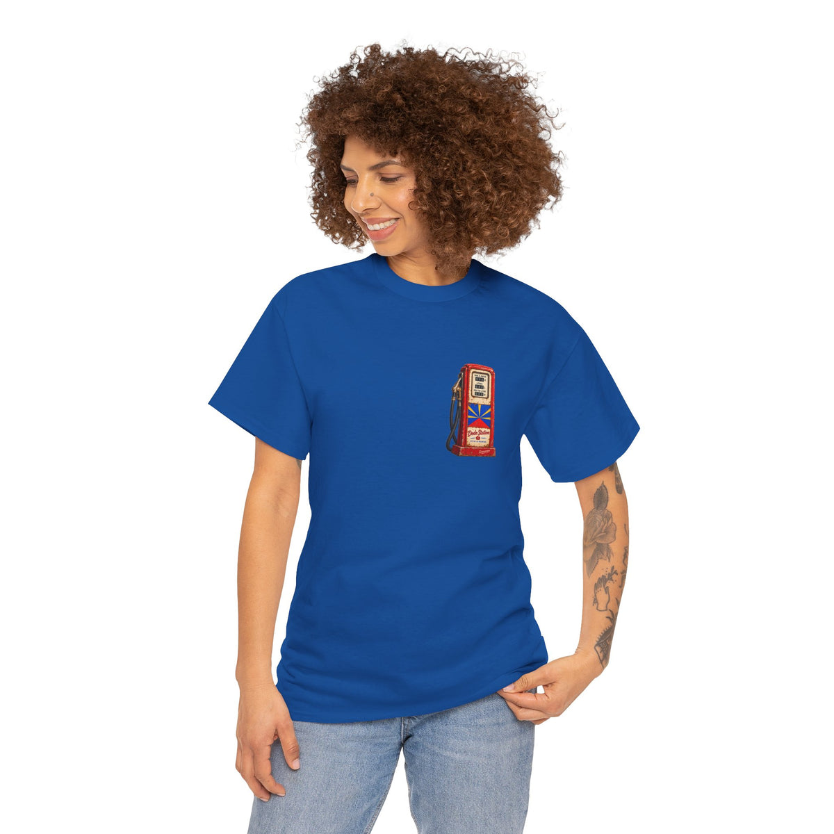 T-shirt Quocumque, "Station Essence", Discret, Île de La Réunion, Confort Coton, Elégant, Souvenir Unique, Cadeau, Unisexe, Esprit Voyageur, Créole, Bourbon