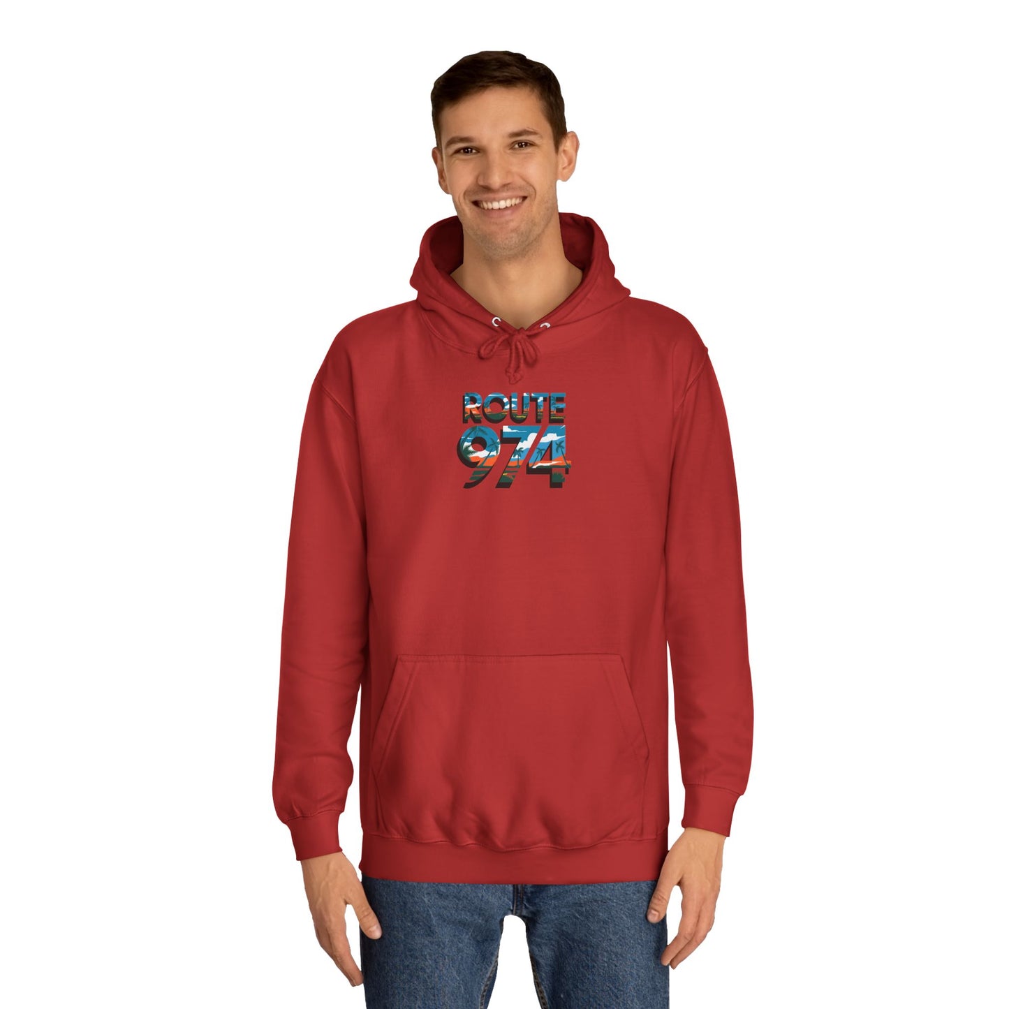 Sweat à Capuche "Route 974" pour Adulte, Hoodie, Unisexe, Élégance, Sobriété, Homme, Femme, Indicatif Réunion