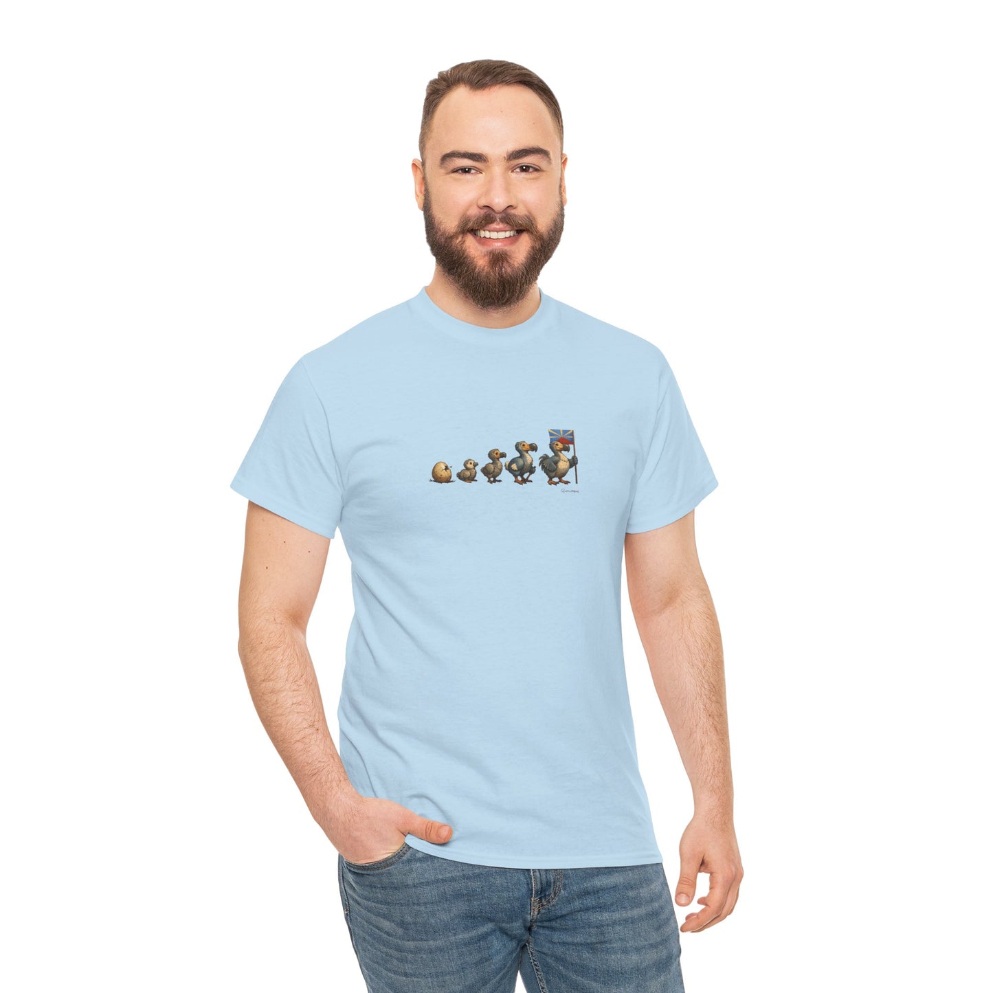 T-shirt Quocumque, " Dodo Evolution ", Île de La Réunion, Confort Coton, Elégant, Souvenir Unique, Cadeau, Unisexe, Esprit Voyageur, Créole, Bourbon