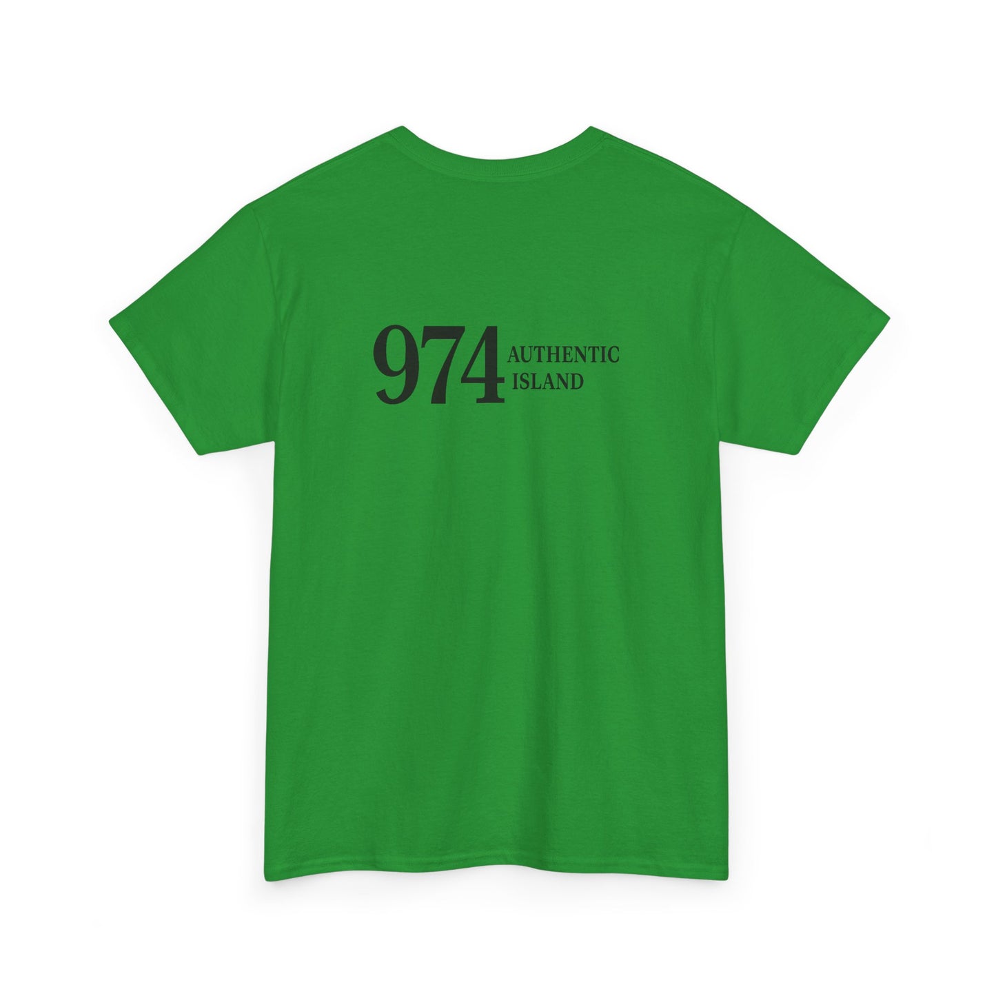 T-shirt "974 Île Authentique", Exotisme, Destination Île de La Réunion, Confort Coton, Sobre, Elégant, Souvenir Unique, Cadeau, Unisexe, Esprit Voyageur