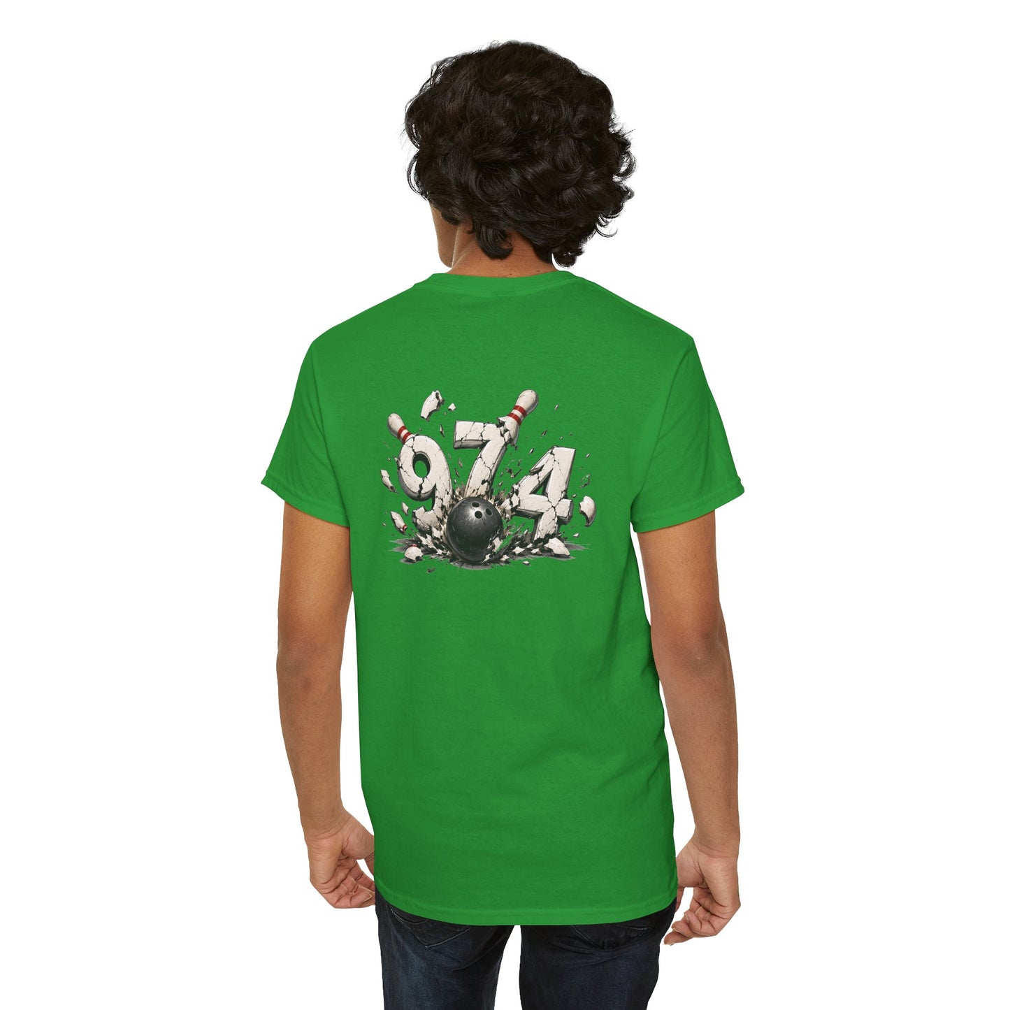T-shirt " 974 Bowling", Destination Île de La Réunion, Confort Coton, Sobre, Elégant, Souvenir Unique, Vêtement Adulte, Unisexe, Esprit Voyageur