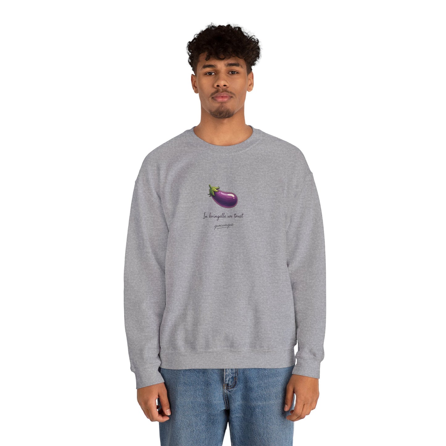 Sweat Quocumque "Bringelle", Exotique, Destination Île De La Réunion, Adulte, Homme, Femme, Sportive, Sportif, Décontracté, Drapeau Régional