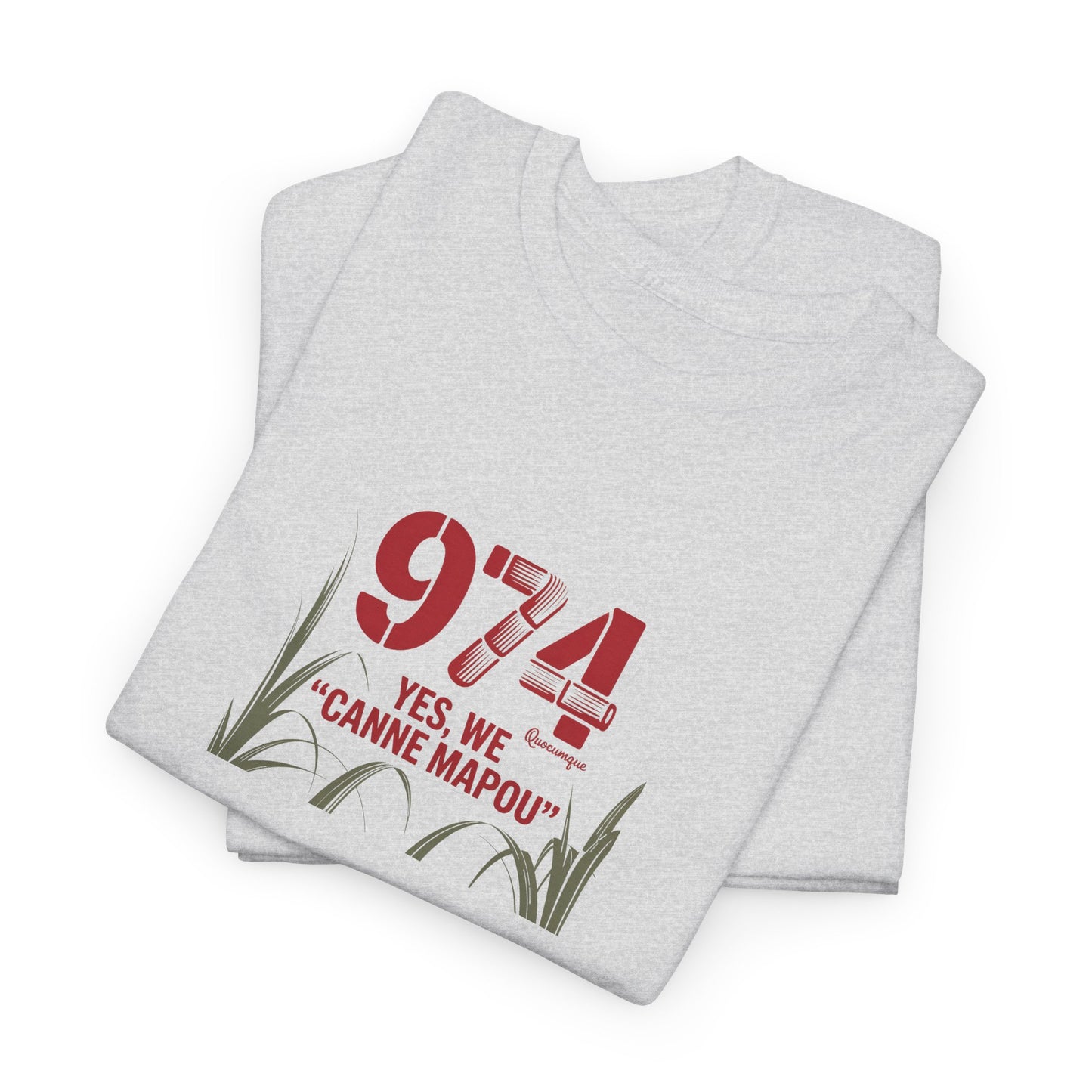 T-Shirt "Canne Mapou", Exotisme, Destination Île de La Réunion, Confort Coton, Sobre, Elégant, Souvenir Unique, Cadeau, Unisexe, Esprit Voyageur