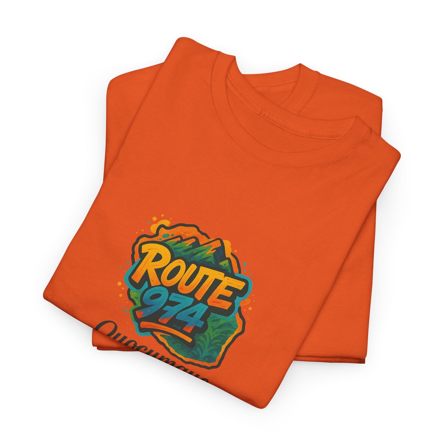 T-shirt "Route 974 Montagne", Destination Île de La Réunion, Confort Coton, Sobre, Elégant, Souvenir Unique, Cadeau, Unisexe, Esprit Voyageur