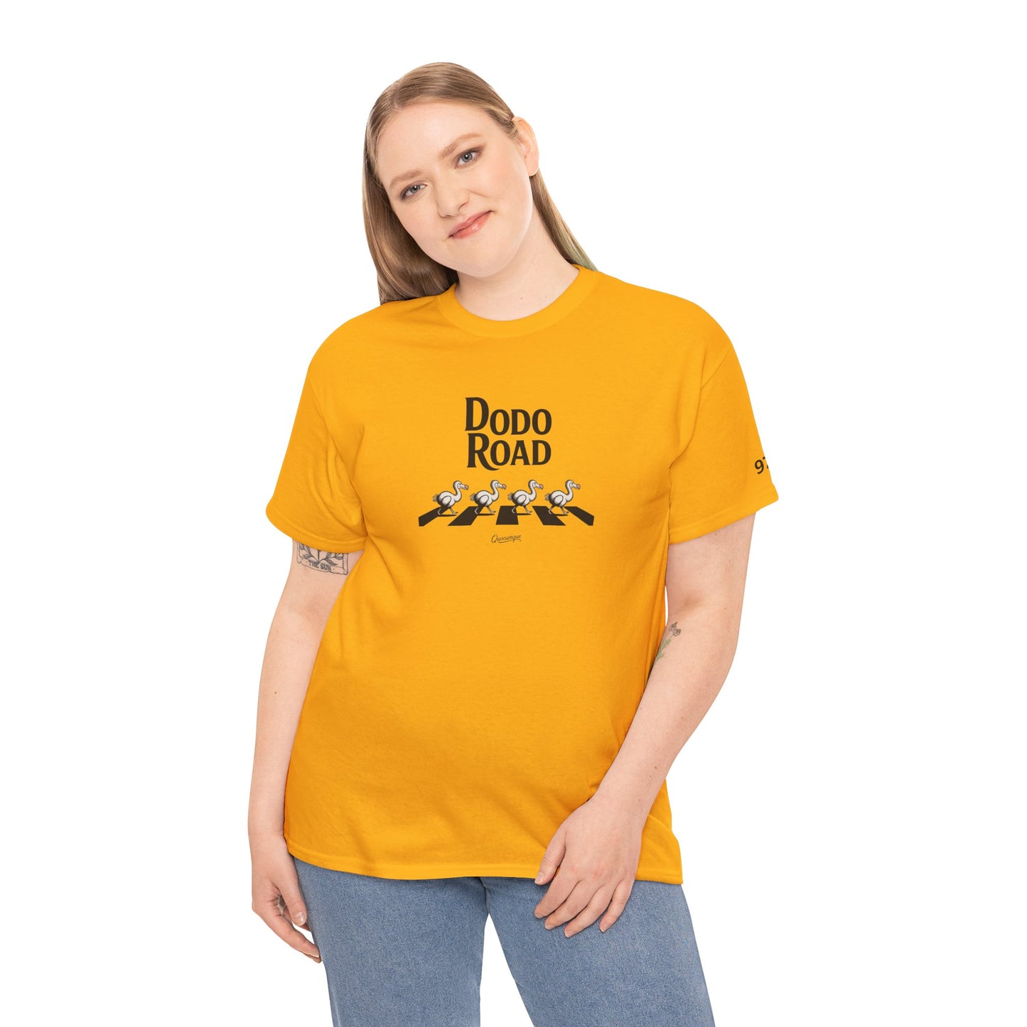 T-shirt Quocumque, " Dodo Road ", Île de La Réunion, Confort Coton, Elégant, Souvenir Unique, Cadeau, Unisexe, Esprit Voyageur, Créole, Bourbon