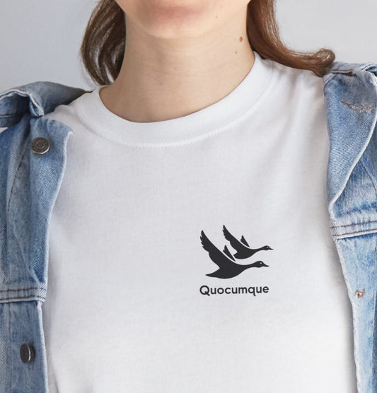 T-shirt Quocumque, Vol Canards Sauvages, Vacances, Chasse, Nature, Confort Coton, Elégant, Souvenir Unique, Cadeau, Unisexe, Esprit Voyageur