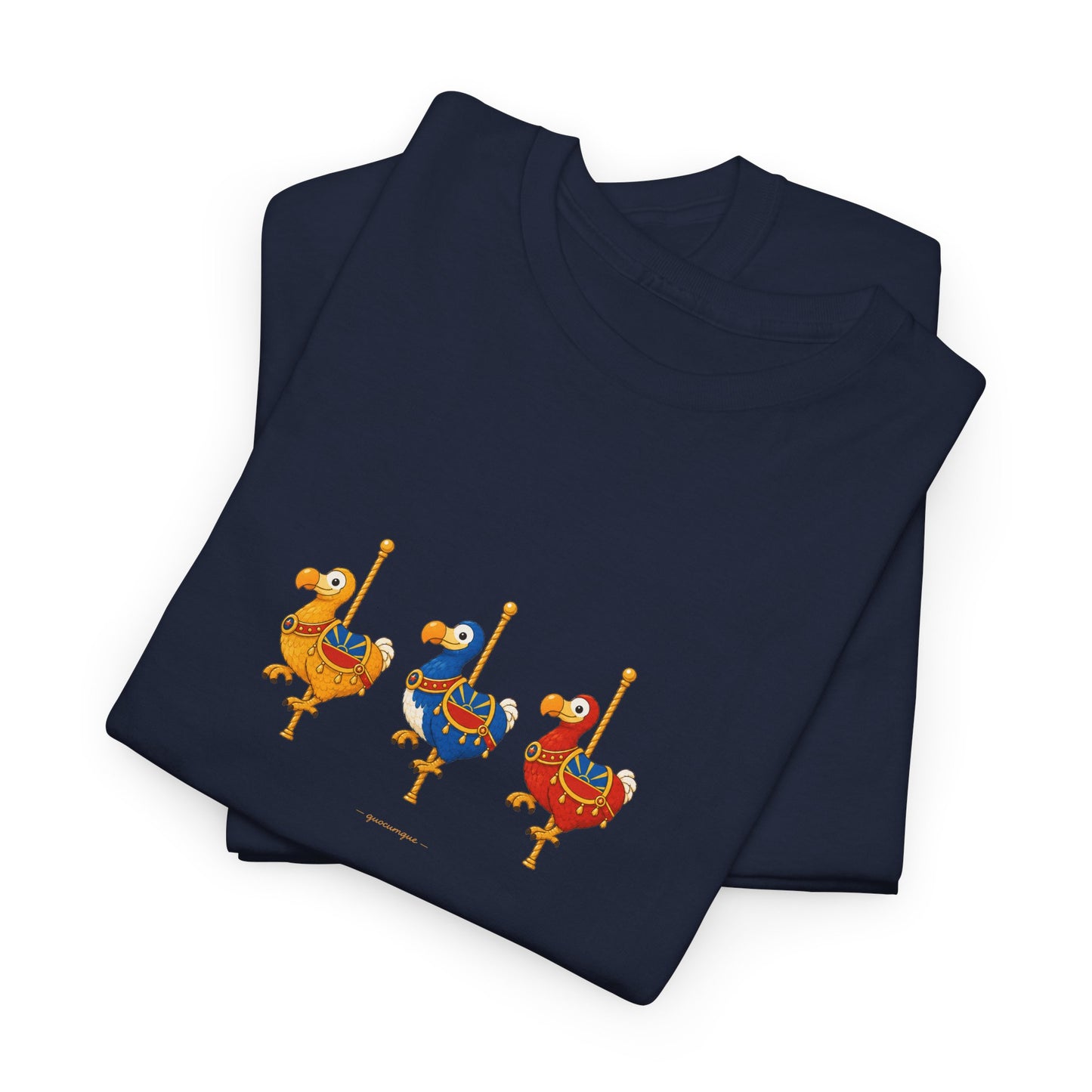 T-shirt Quocumque " Carrousel", Île de La Réunion, Confort Coton, Elégant, Souvenir Unique, Cadeau, Unisexe, Esprit Voyageur, Créole, Bourbon
