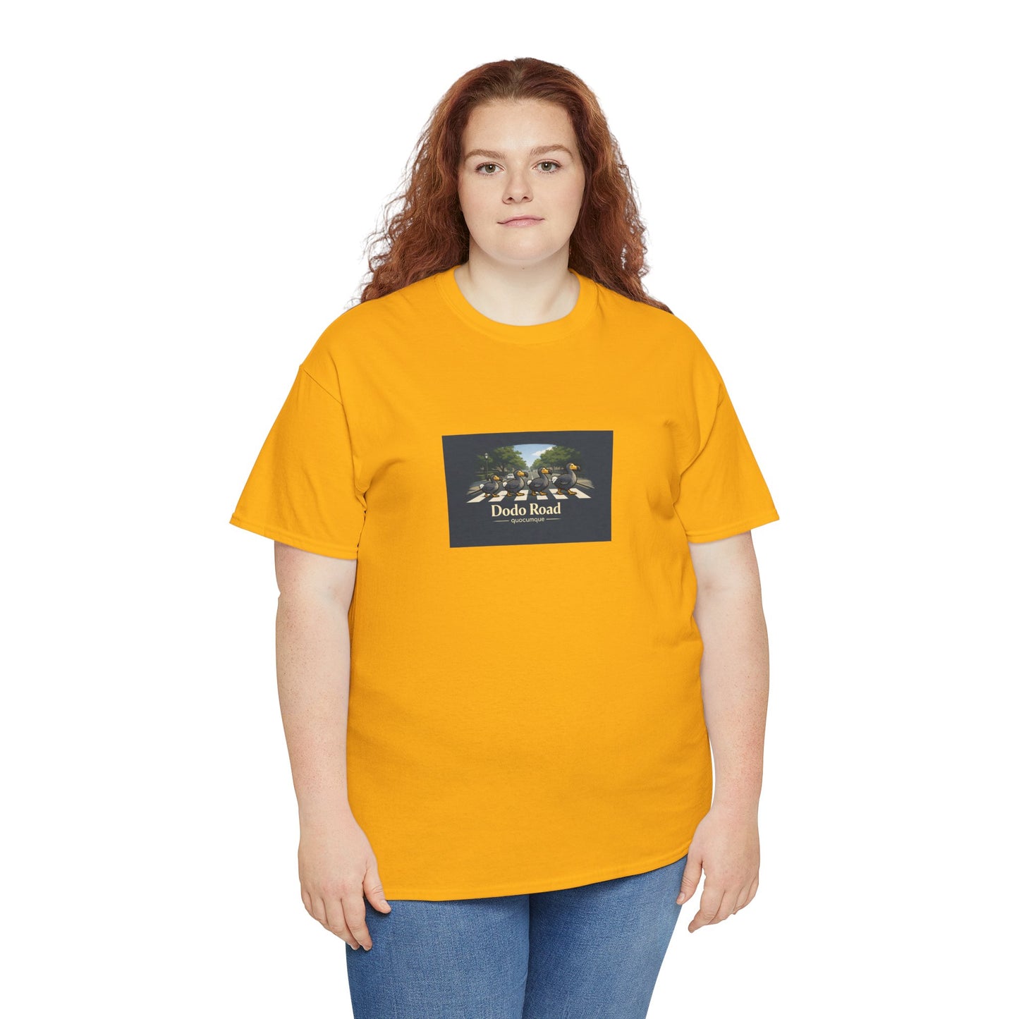 T-shirt "Dodo Road", Île de La Réunion", Confort Coton, Sobre, Elégant, Souvenir Unique, Cadeau, Unisexe, Esprit Voyageur