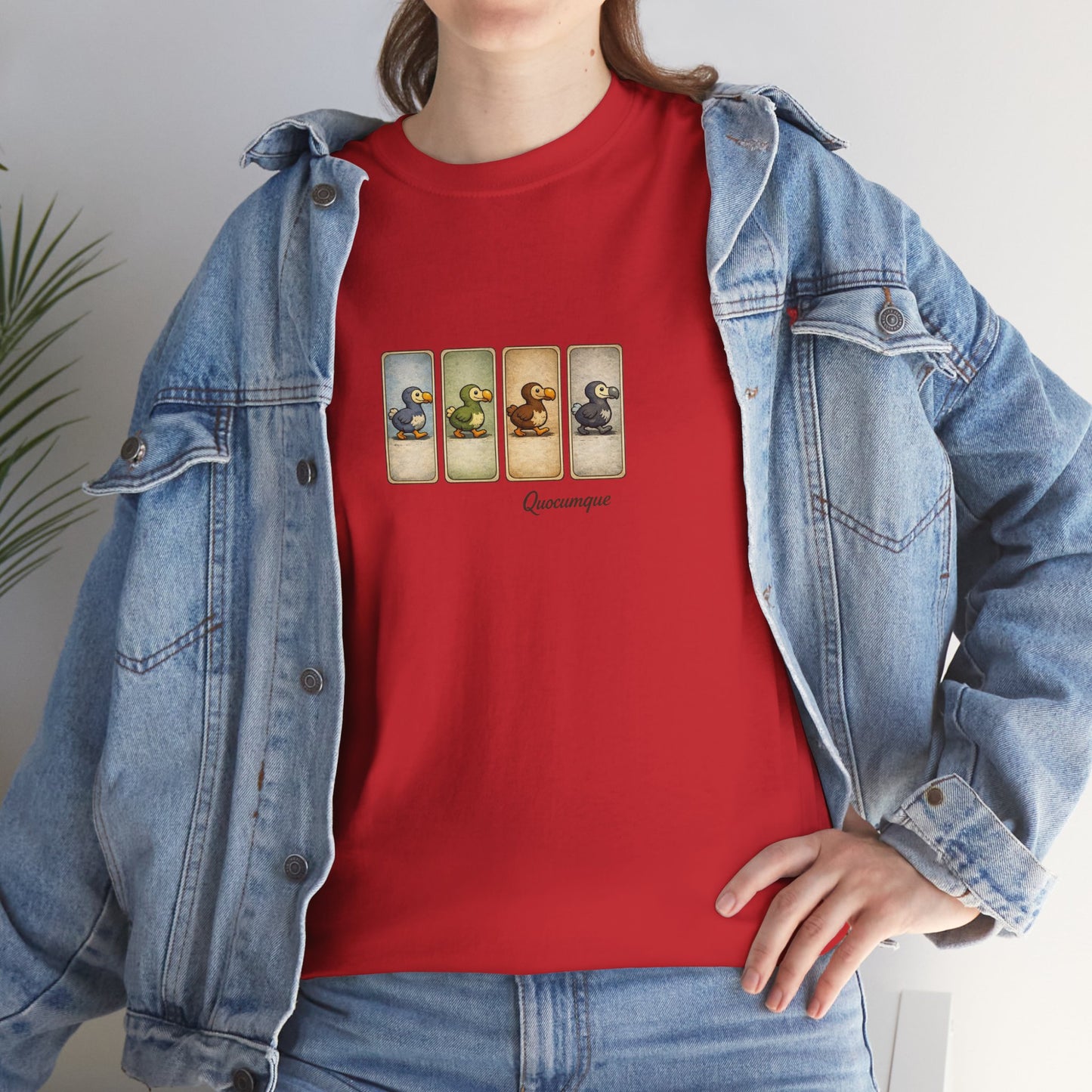 T-shirt Quocumque, " Dodo", Île de La Réunion, Confort Coton, Elégant, Souvenir Unique, Cadeau, Unisexe, Esprit Voyageur, Créole, Bourbon