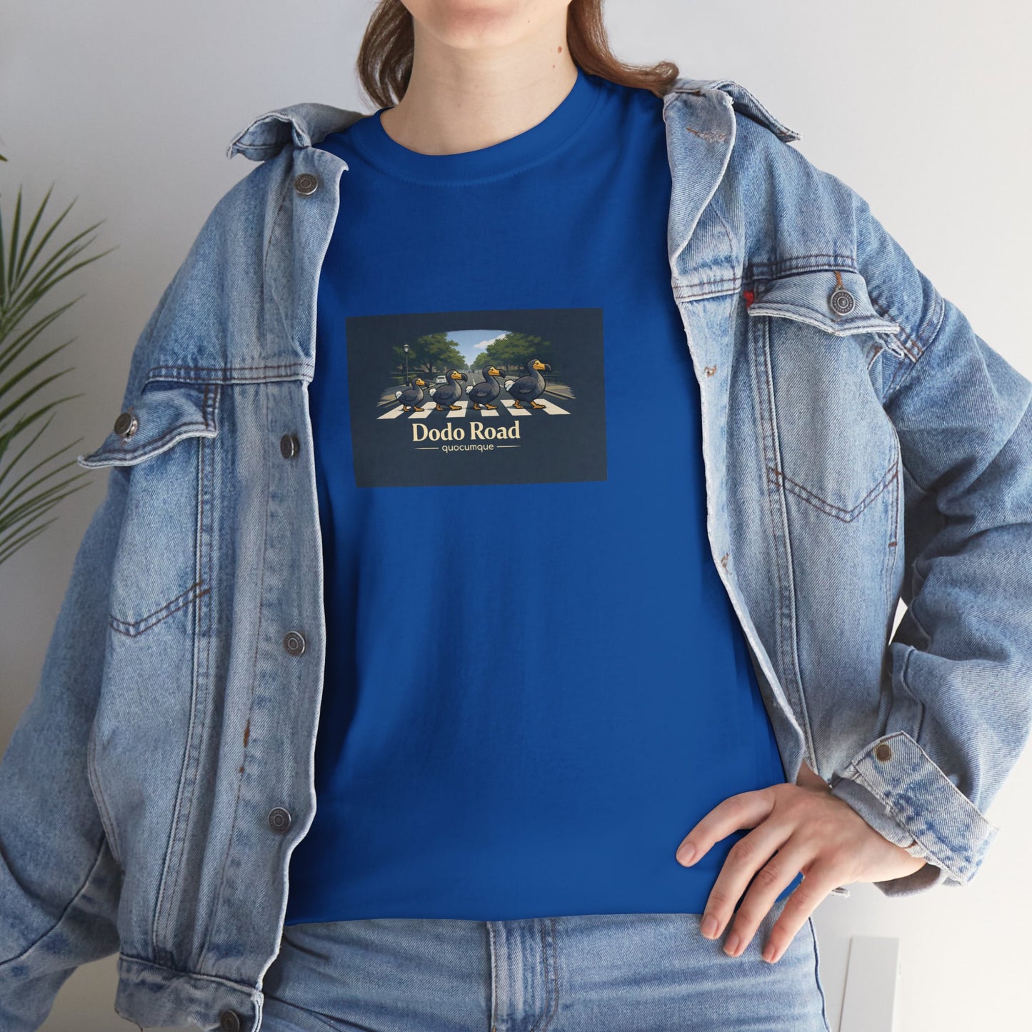 T-shirt "Dodo Road", Île de La Réunion", Confort Coton, Sobre, Elégant, Souvenir Unique, Cadeau, Unisexe, Esprit Voyageur