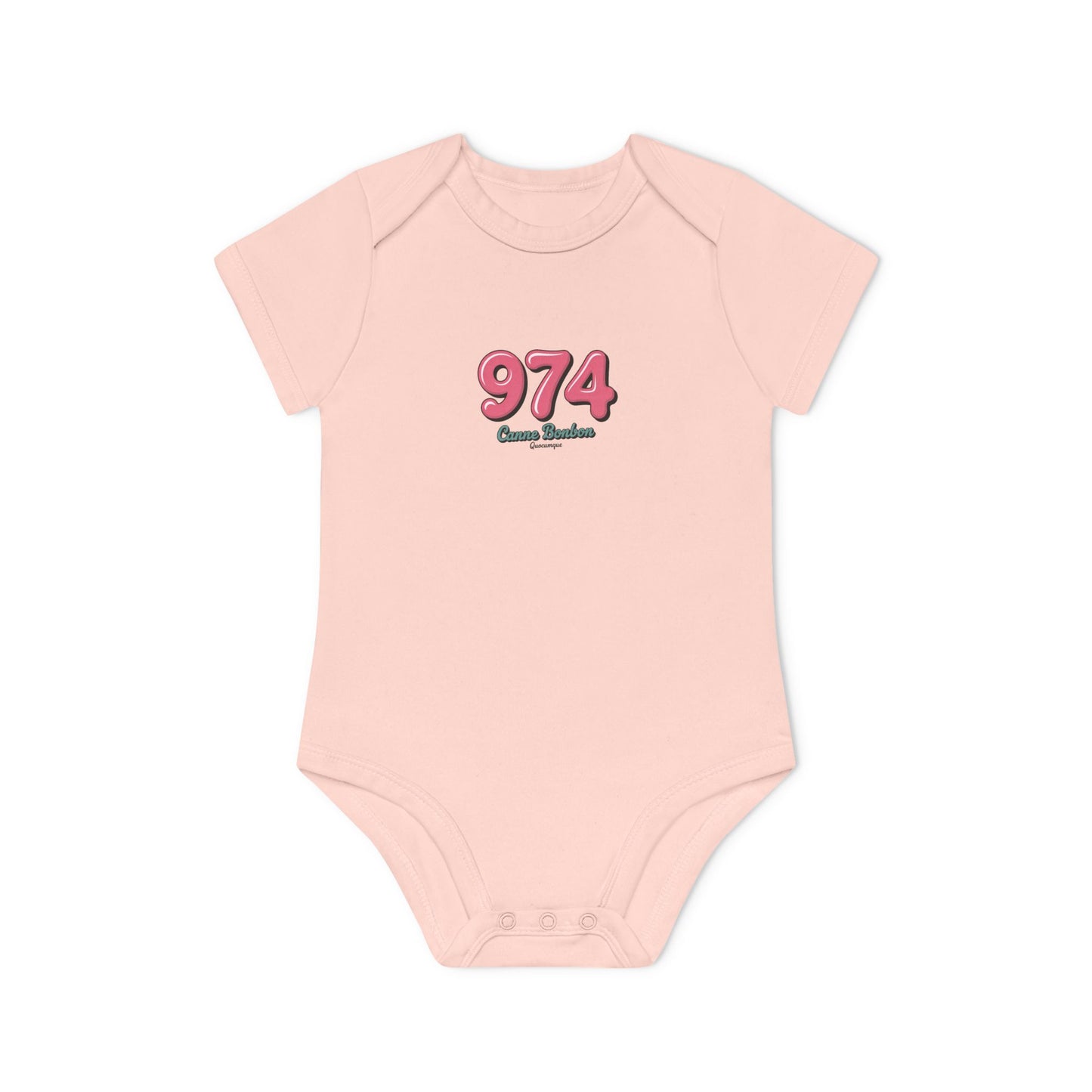 Body Bébé "974 Canne Bonbon", Île de La Réunion, Douceur Coton, Cadeau Naissance,  Confort Coton Bio, Style Unique, Cadeau Parfait