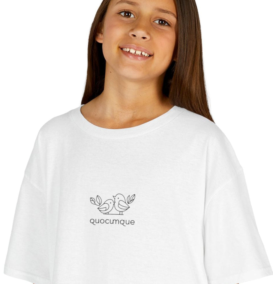 T-shirt Quocumque "Oiseaux", Duo, Douceur Coton, Pour les enfants de 5-6 ans( Taille XS), Pour les 7-8 ans( taille S), Pour les 9-10 ans( taille M), Pour les 11-12 ans( taille L), Pour les 13-14 ans(taille XL)