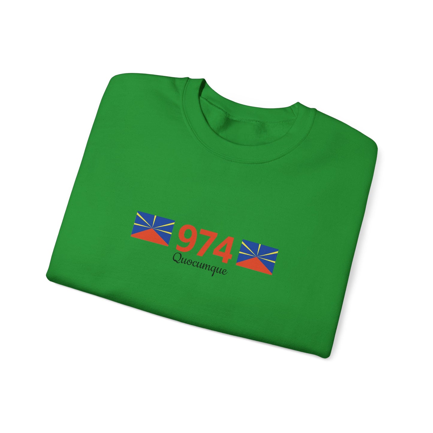 Sweat Quocumque "974", Exotique, Destination Île De La Réunion, Adulte, Homme, Femme, Sportive, Sportif, Décontracté, Drapeau Régional