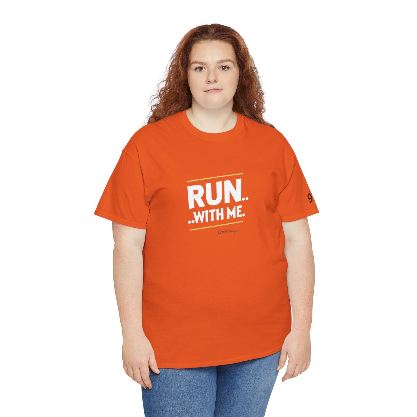 T-shirt Quocumque "RUN With me ", Île de La Réunion", Confort Coton, Sobre, Elégant, Souvenir Unique, Cadeau, Unisexe, Esprit Voyageur