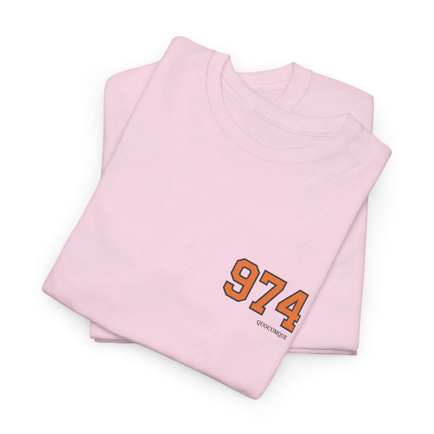 T-shirt " 974 ", Destination Île de La Réunion, Discret, Confort Coton, Sobre, Elégant, Souvenir Unique, Vêtement Adulte, Unisexe, Esprit Voyageur