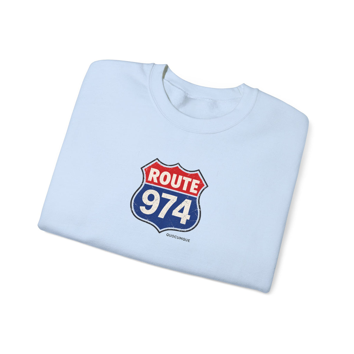 Sweat Quocumque "Route 974", Exotique, Destination Île De La Réunion, Adulte, Homme, Femme, Sportive, Sportif, Décontracté, Drapeau Régional